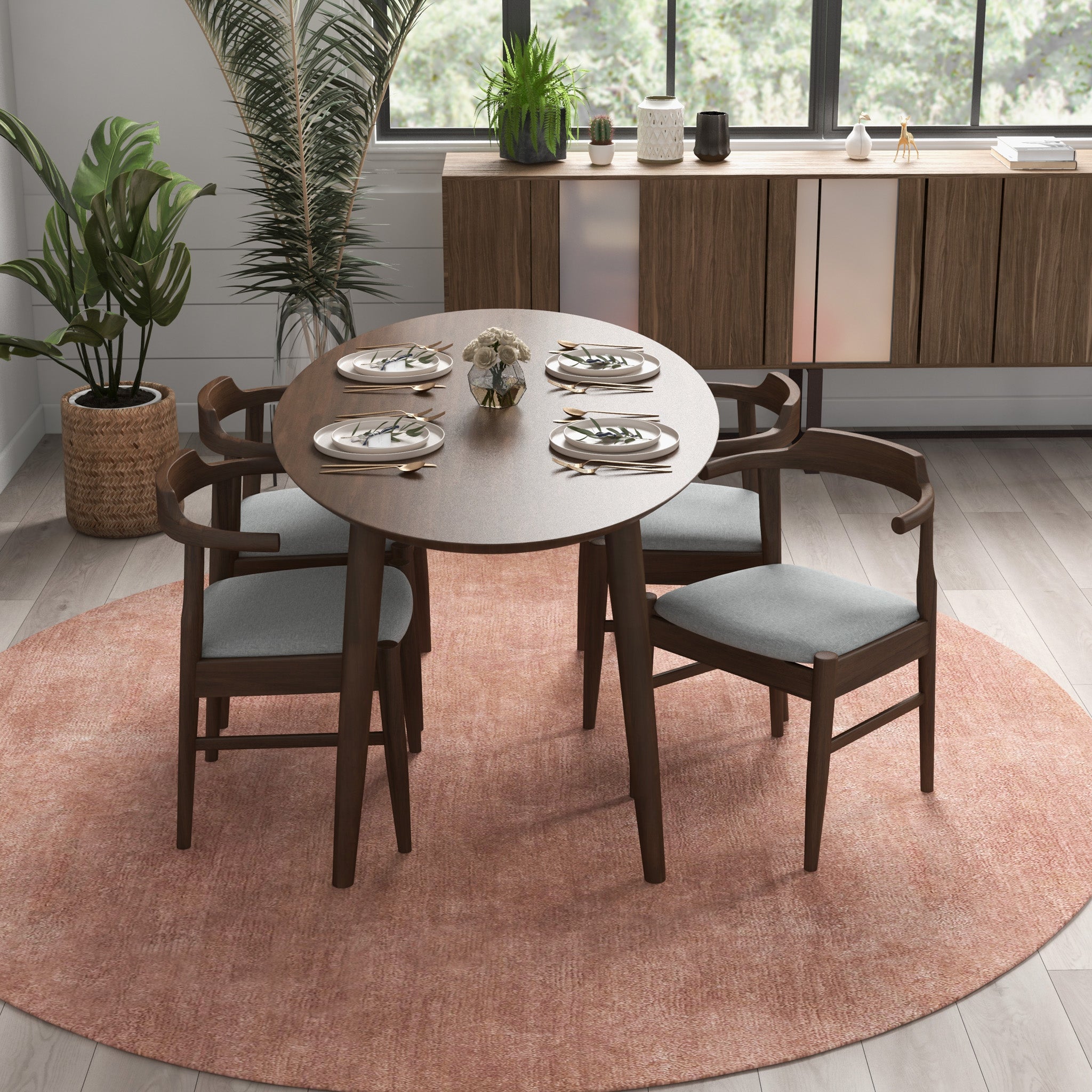 Grey walnut dining deals table