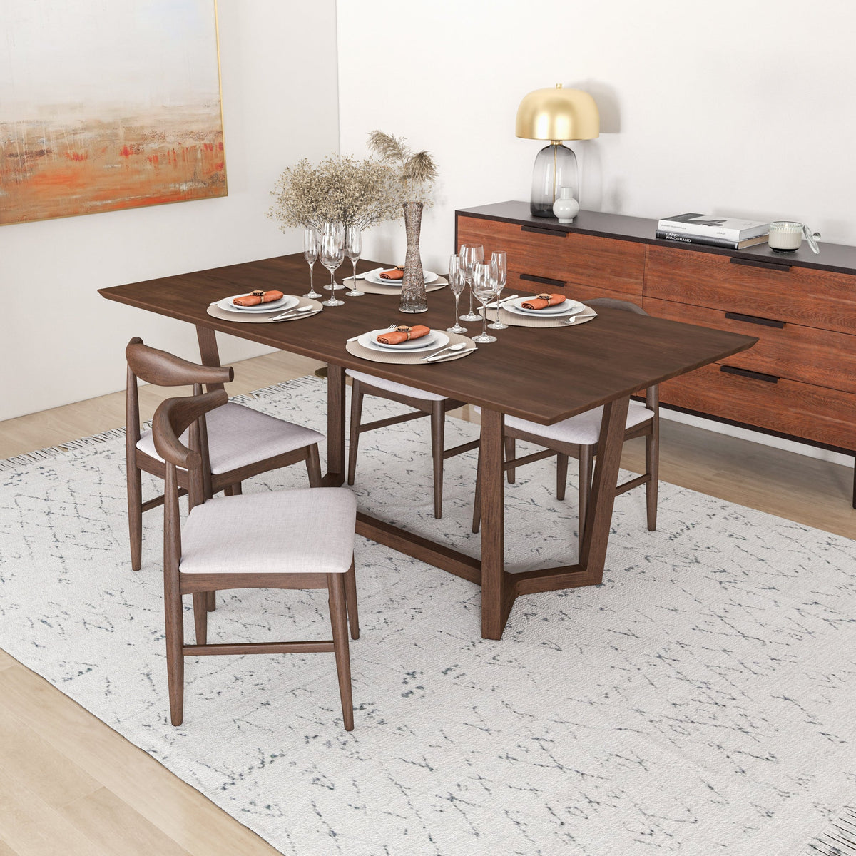 Rolda Dining Set - 4 Winston Beige Fabric Chairs  | MidinMod | TX | Best Furniture stores in Houston
