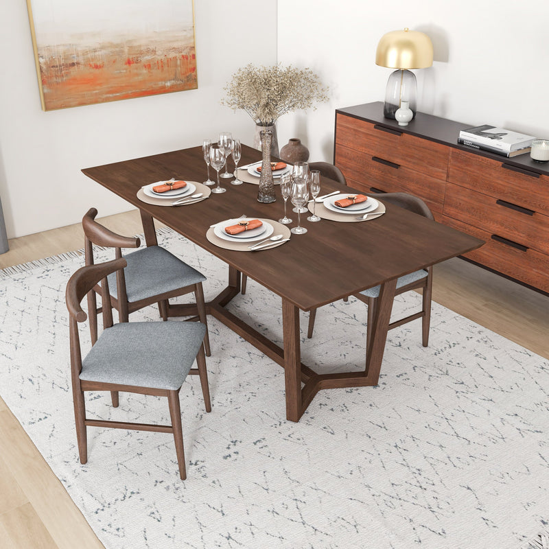 Rolda Dining Set - 4 Winston Gray Fabric Dining Chairs | MidinMod | TX | Best Furniture stores in Houston