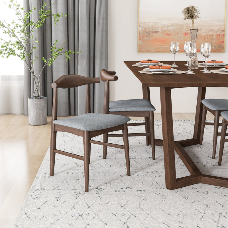 Rolda Dining Set - 4 Winston Gray Fabric Dining Chairs | MidinMod | TX | Best Furniture stores in Houston