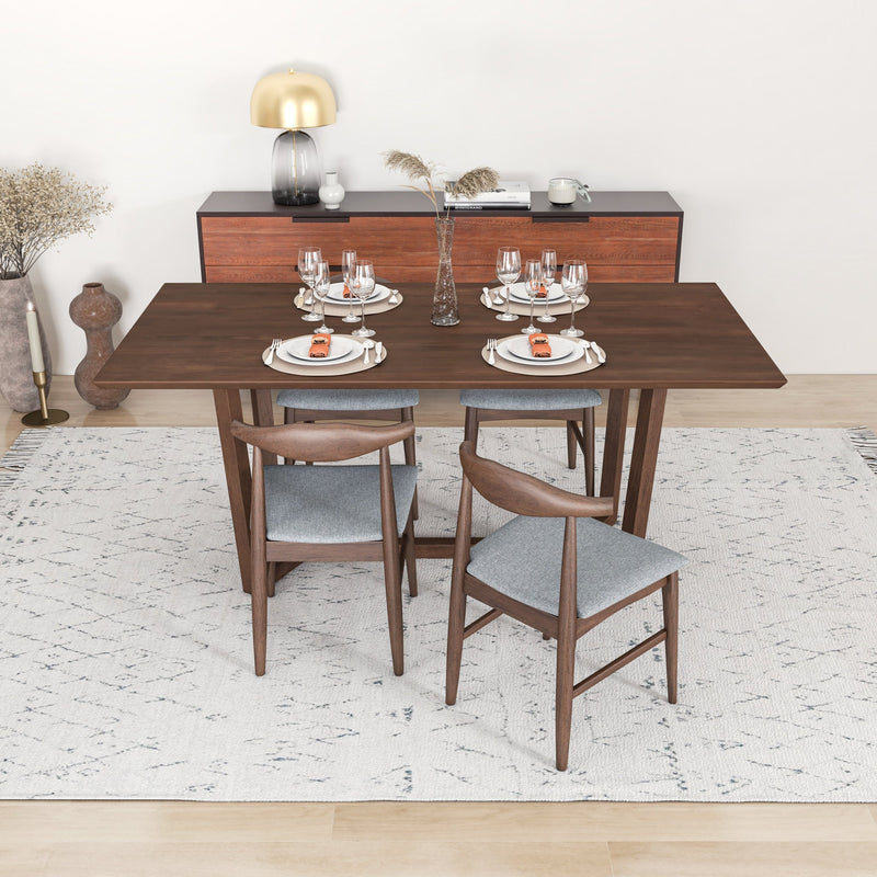 Rolda Dining Set - 4 Winston Gray Fabric Dining Chairs | MidinMod | TX | Best Furniture stores in Houston
