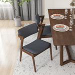 Rolda Dining Set - 4 Ricco Dark Gray Fabric Chairs  | MidinMod | TX | Best Furniture stores in Houston