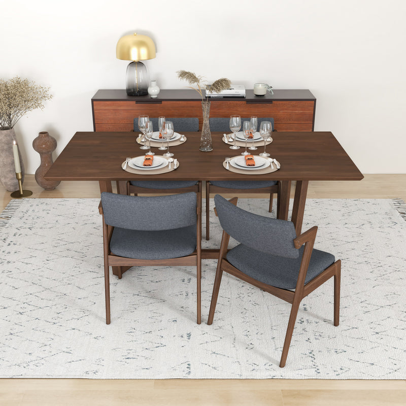 Rolda Dining Set - 4 Ricco Dark Gray Fabric Chairs  | MidinMod | TX | Best Furniture stores in Houston