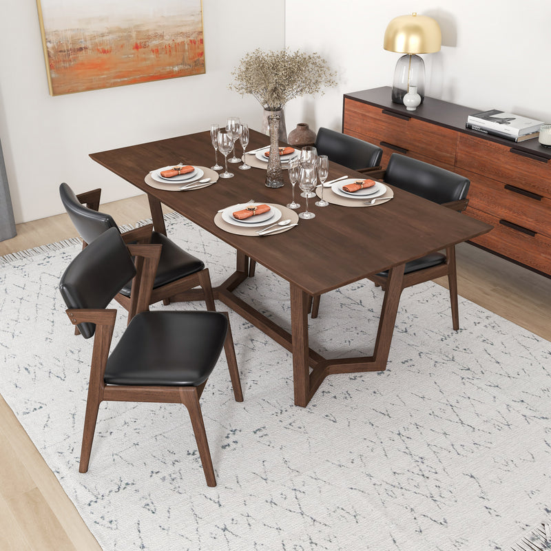 Dining Set Rolda Dining Table - 4 Ricco Black Fabric Chairs | Best Furniture stores in Houston