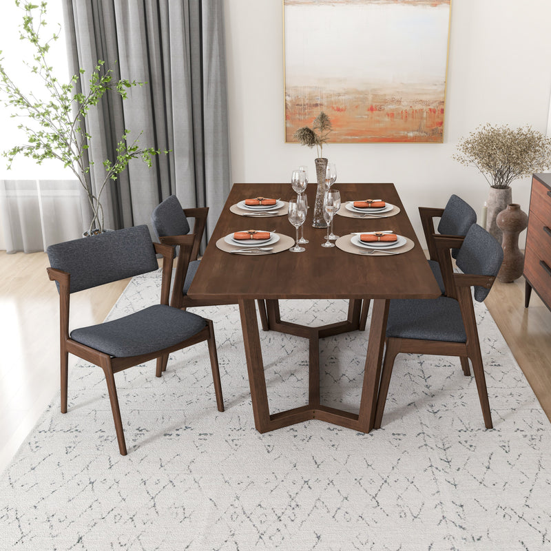 Rolda Dining Set - 4 Ricco Dark Gray Fabric Chairs  | MidinMod | TX | Best Furniture stores in Houston