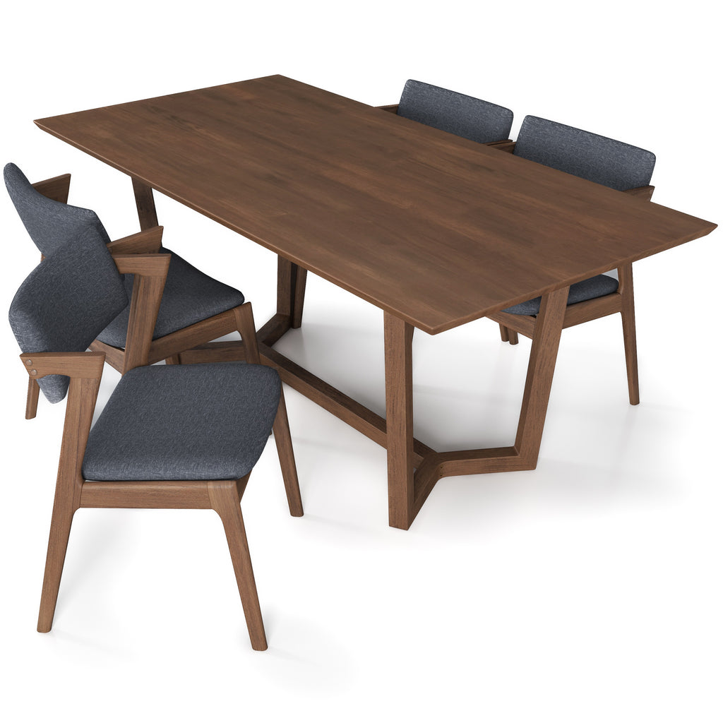 Rolda Dining Set - 4 Ricco Dark Gray Fabric Chairs  | MidinMod | TX | Best Furniture stores in Houston