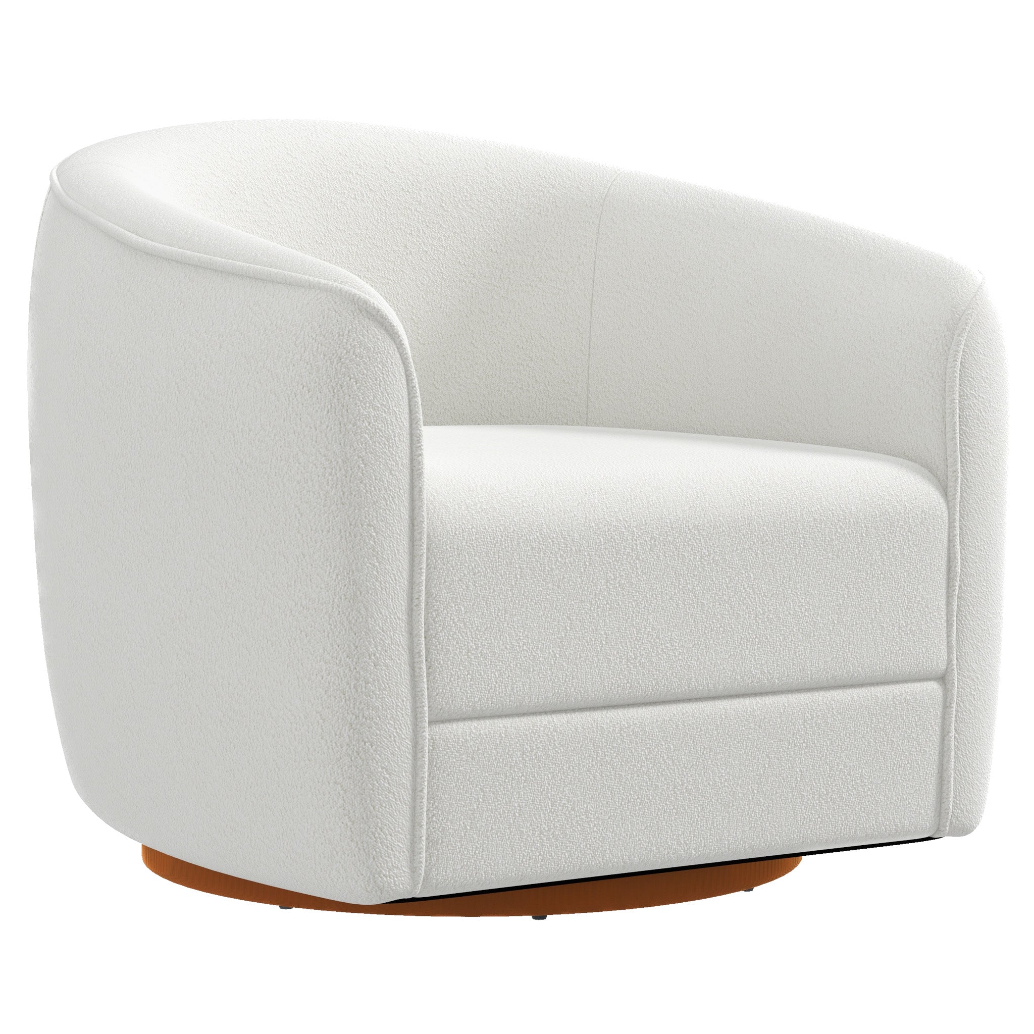 Spring Cream Boucle Swivel Chair - MidinMod