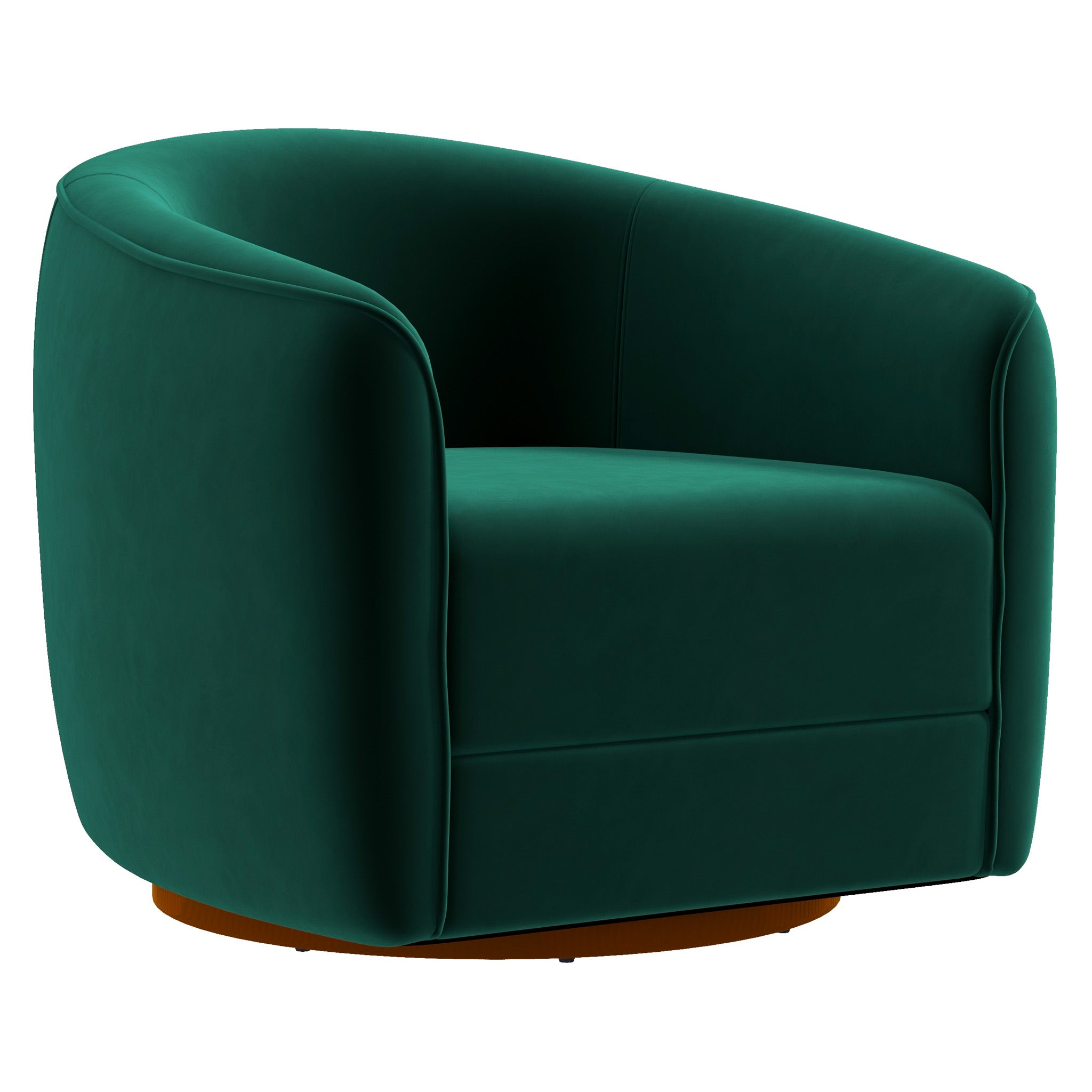 Spring Dark Green Velvet Swivel Chair - MidinMod