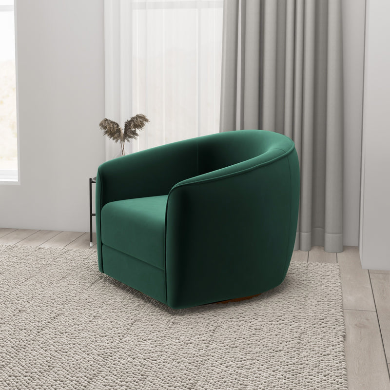 Spring Dark Green Velvet Swivel Chair  | MidinMod | Houston TX | Best Furniture stores in Houston