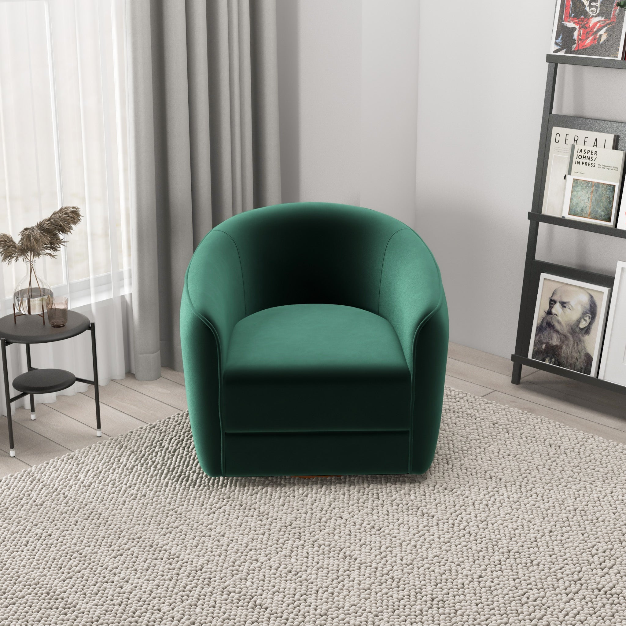 Lazarus swivel best sale barrel chair