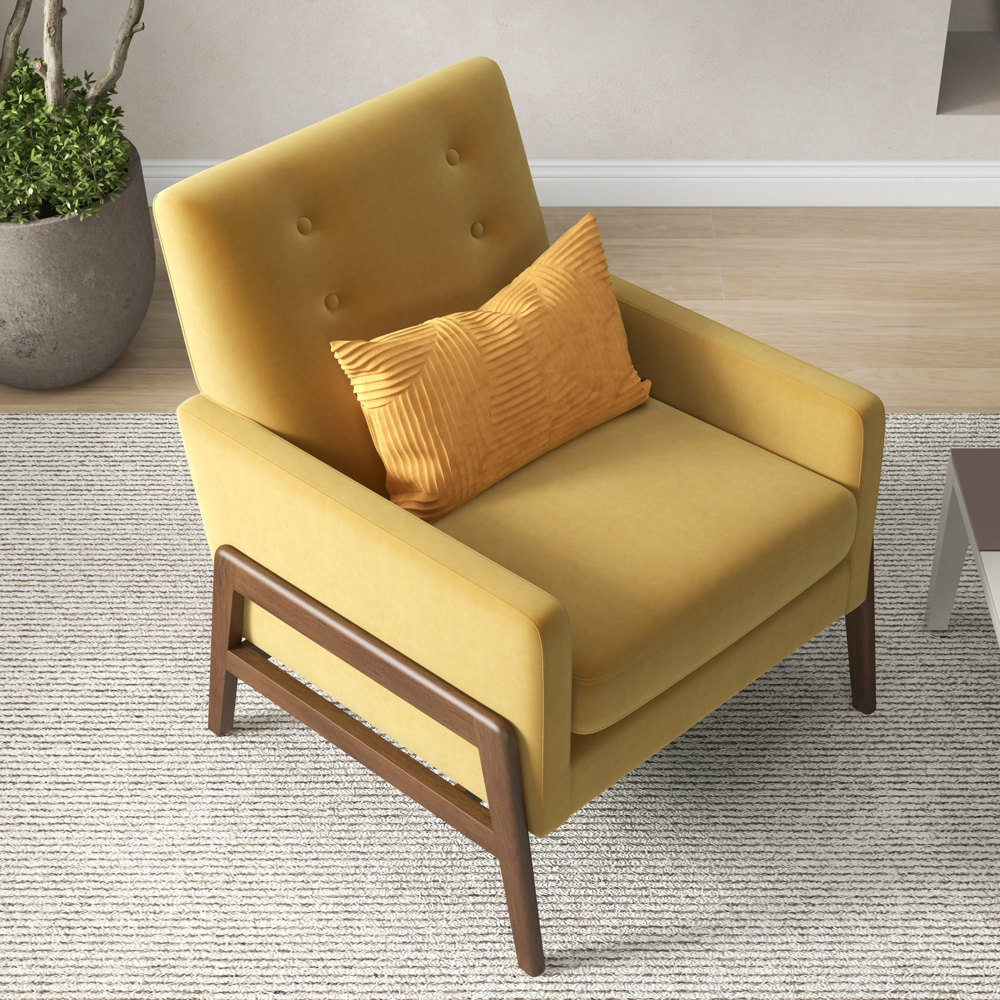 Stella Lounge Chair Gold Velvet Armchair MidinMod