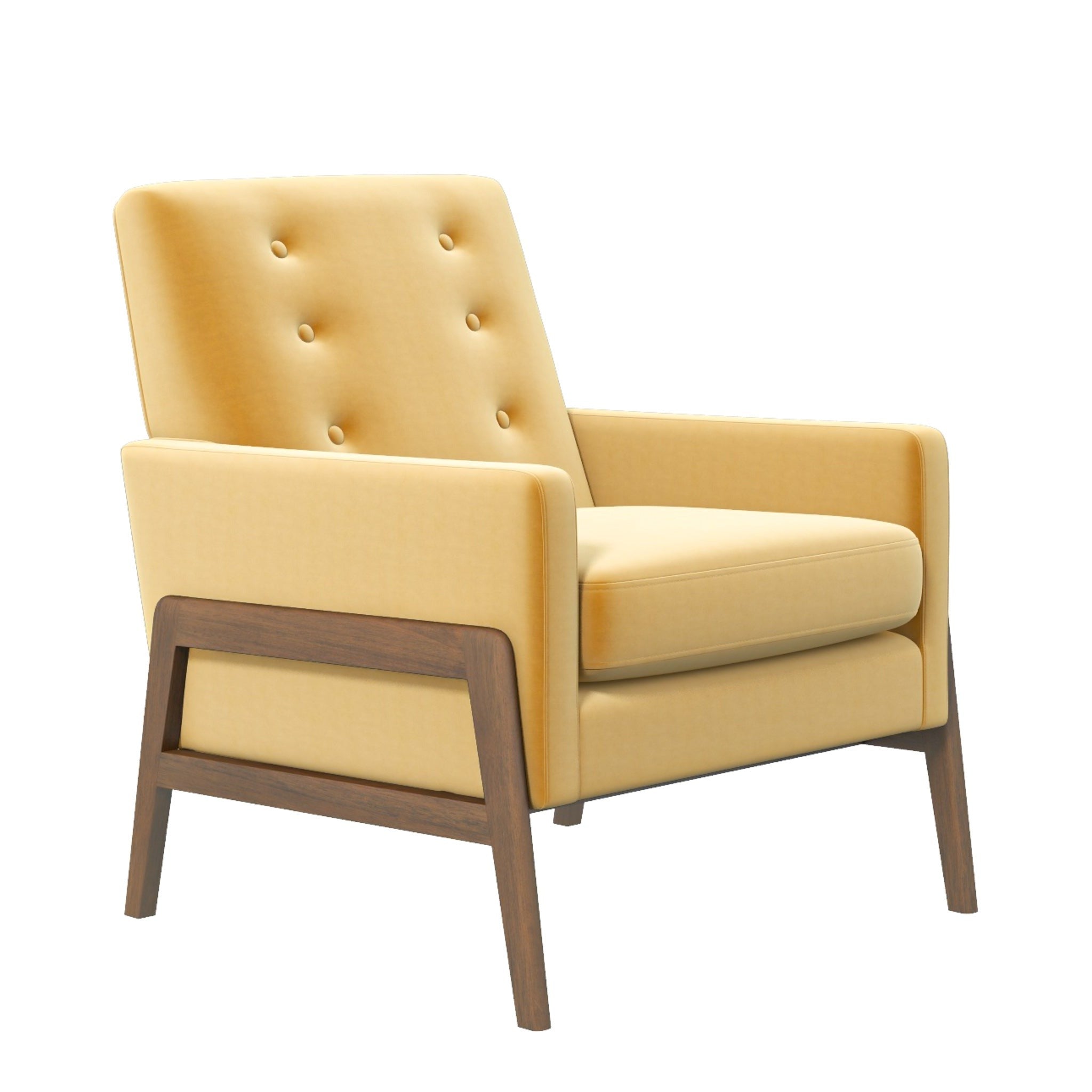 Armchair best sale yellow velvet