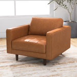 Tessa Tan Leather Lounge Chair  | MidinMod | Houston TX | Best Furniture stores in Houston