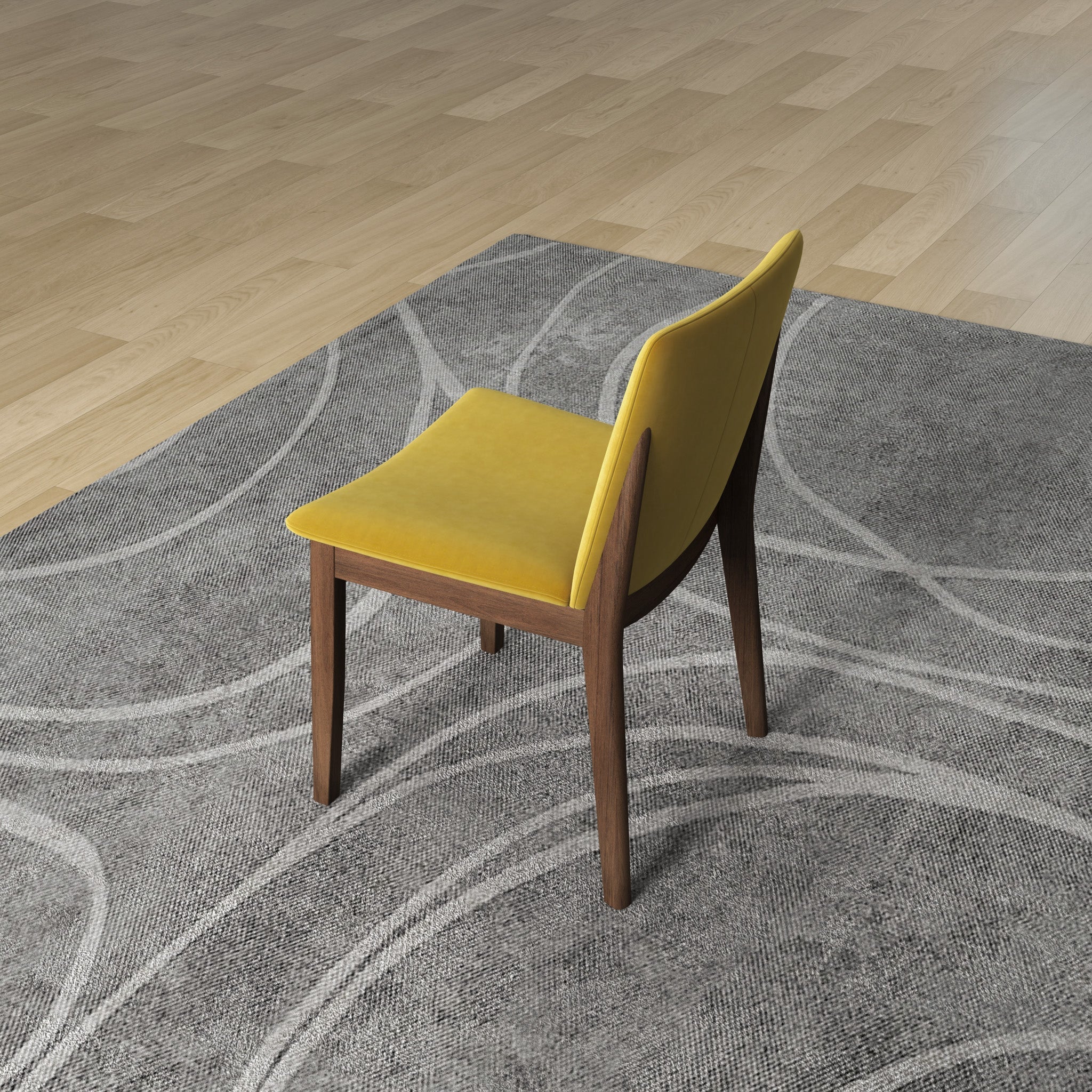 Virginia Dining Chair Dark Yellow Velvet Set of 2 - MidinMod