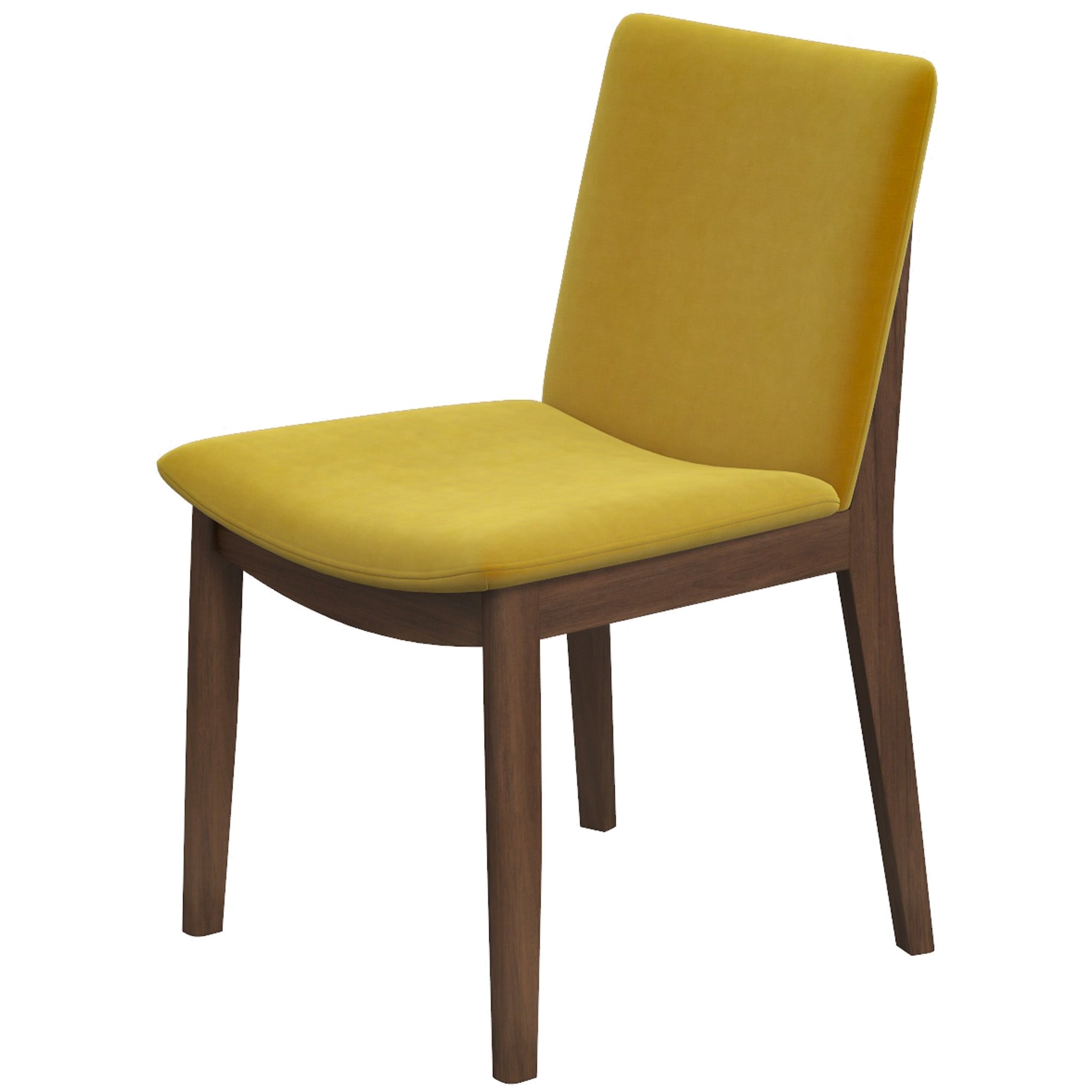 Virginia Dining Chair Dark Yellow Velvet Set of 2 - MidinMod