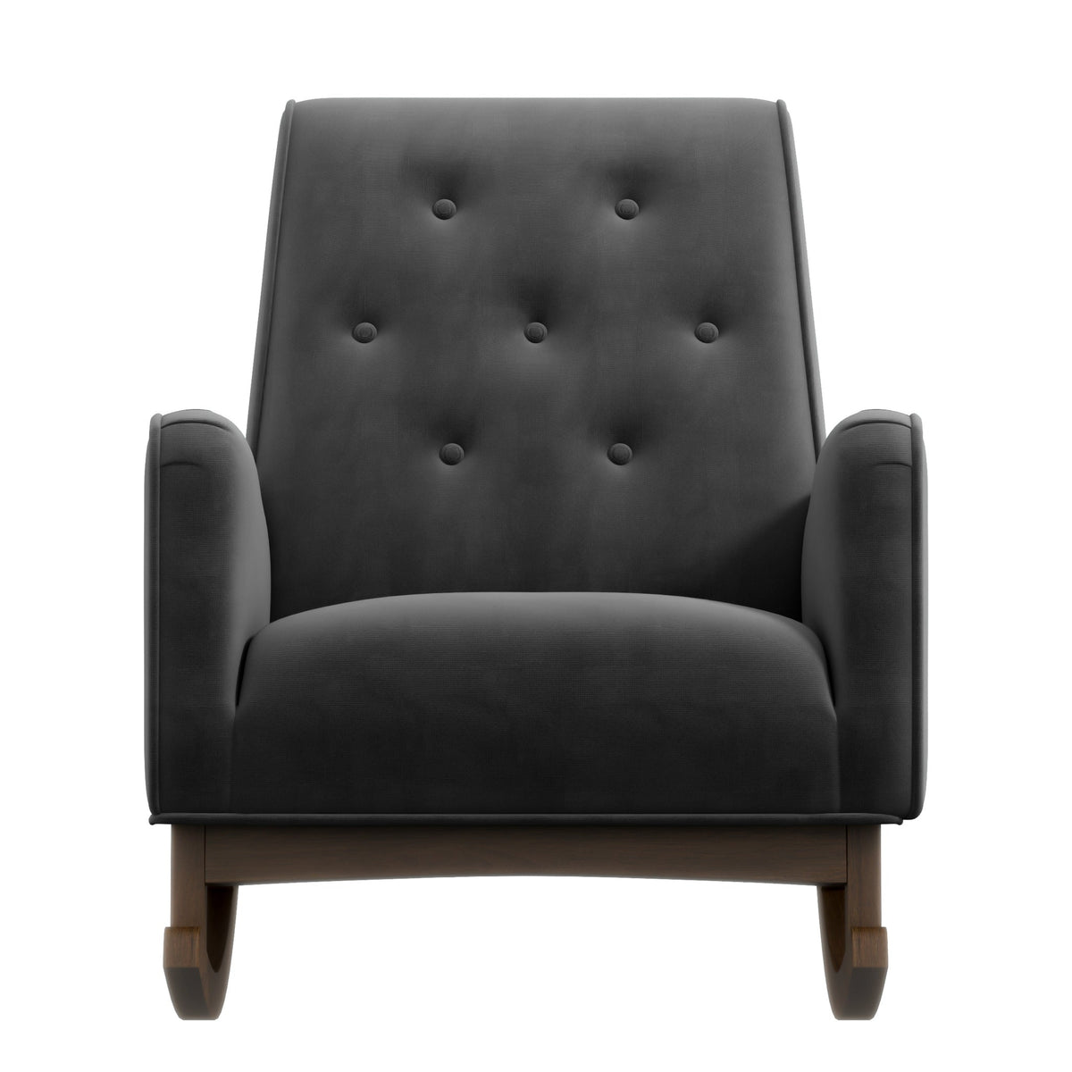 Windsor Dark Grey Velvet Rocking Chair  | MidinMod | Houston | Best Furniture stores in Houston