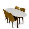 Rixos Dining Set - 4 Evette Gold Dining Chairs | MidinMod | Houston TX | Best Furniture stores in Houston