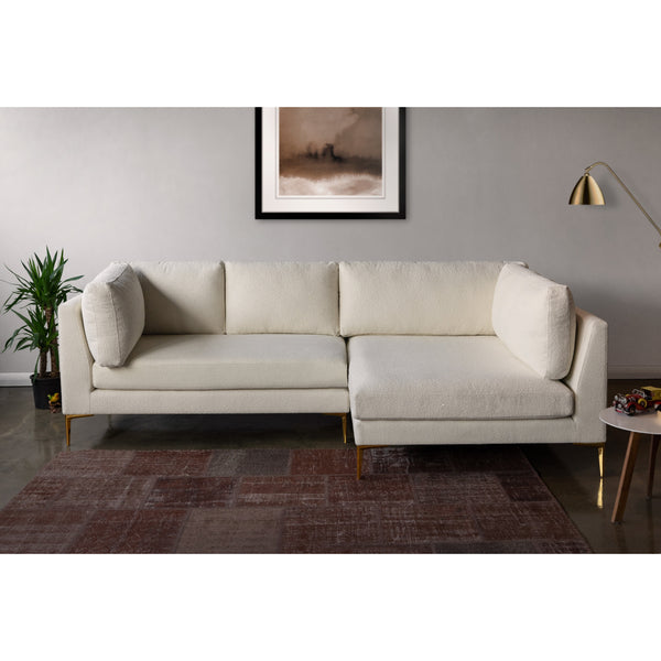 Chamberlain Beige Boucle Sectional Sofa Right Facing Chaise - MidinMod