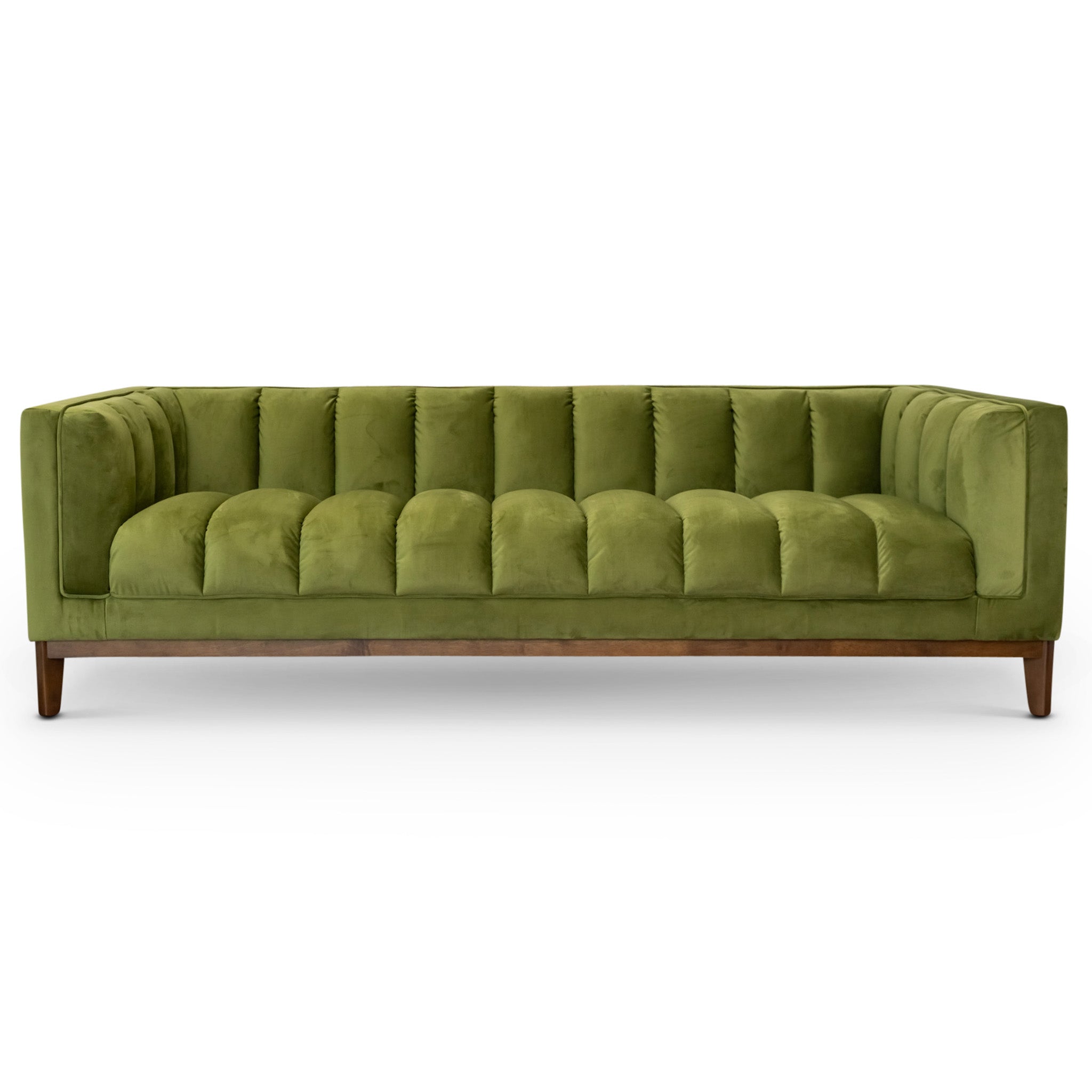 Olive green store mid century sofa