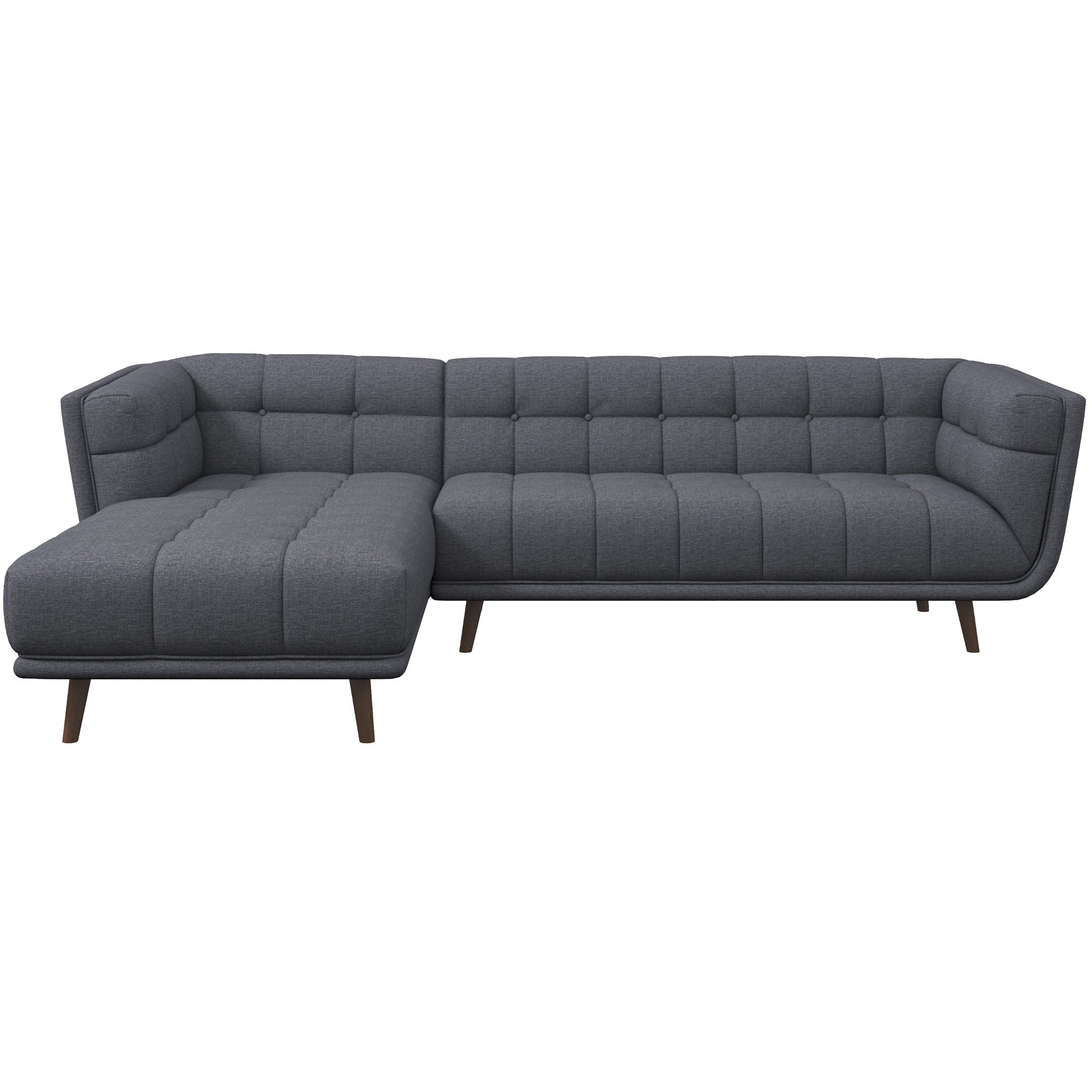 Kano Dark Gray Fabric Sectional Sofa Left Facing Chaise - MidinMod