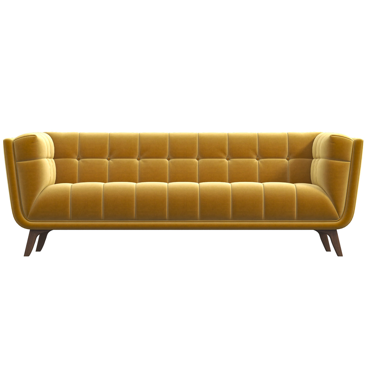 Kano Large Gold Velvet Sofa, Mid in Mod