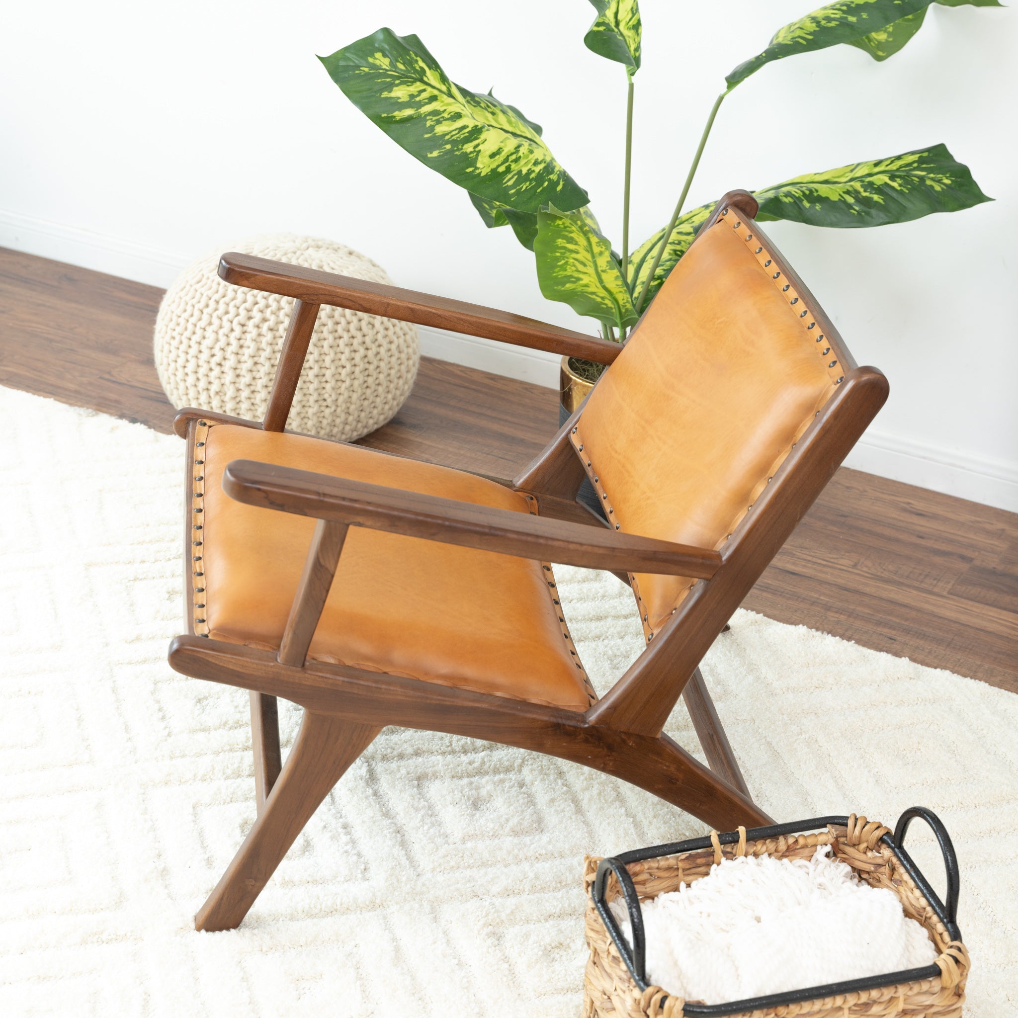 Makasar Leather Arm Chair - MidinMod