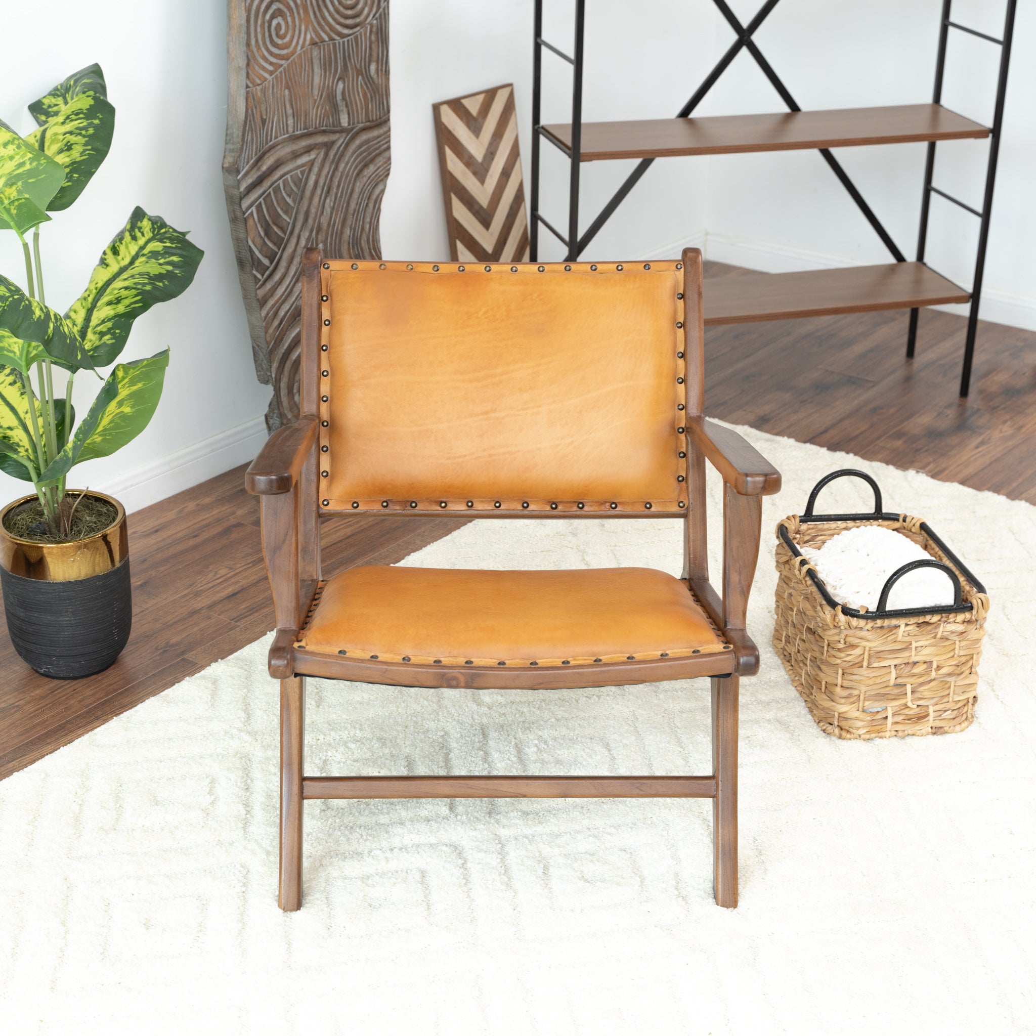 Makasar Leather Arm Chair - MidinMod