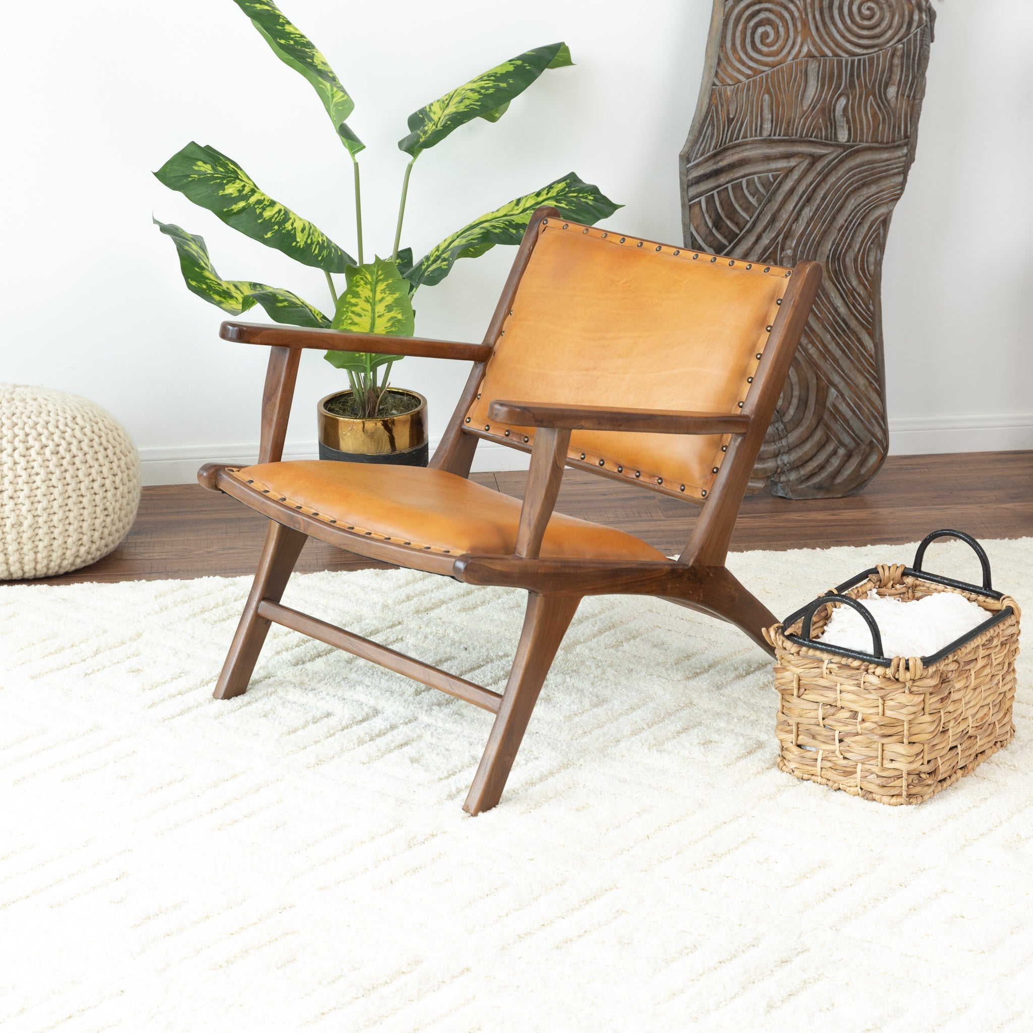 Makasar Leather Arm Chair - MidinMod