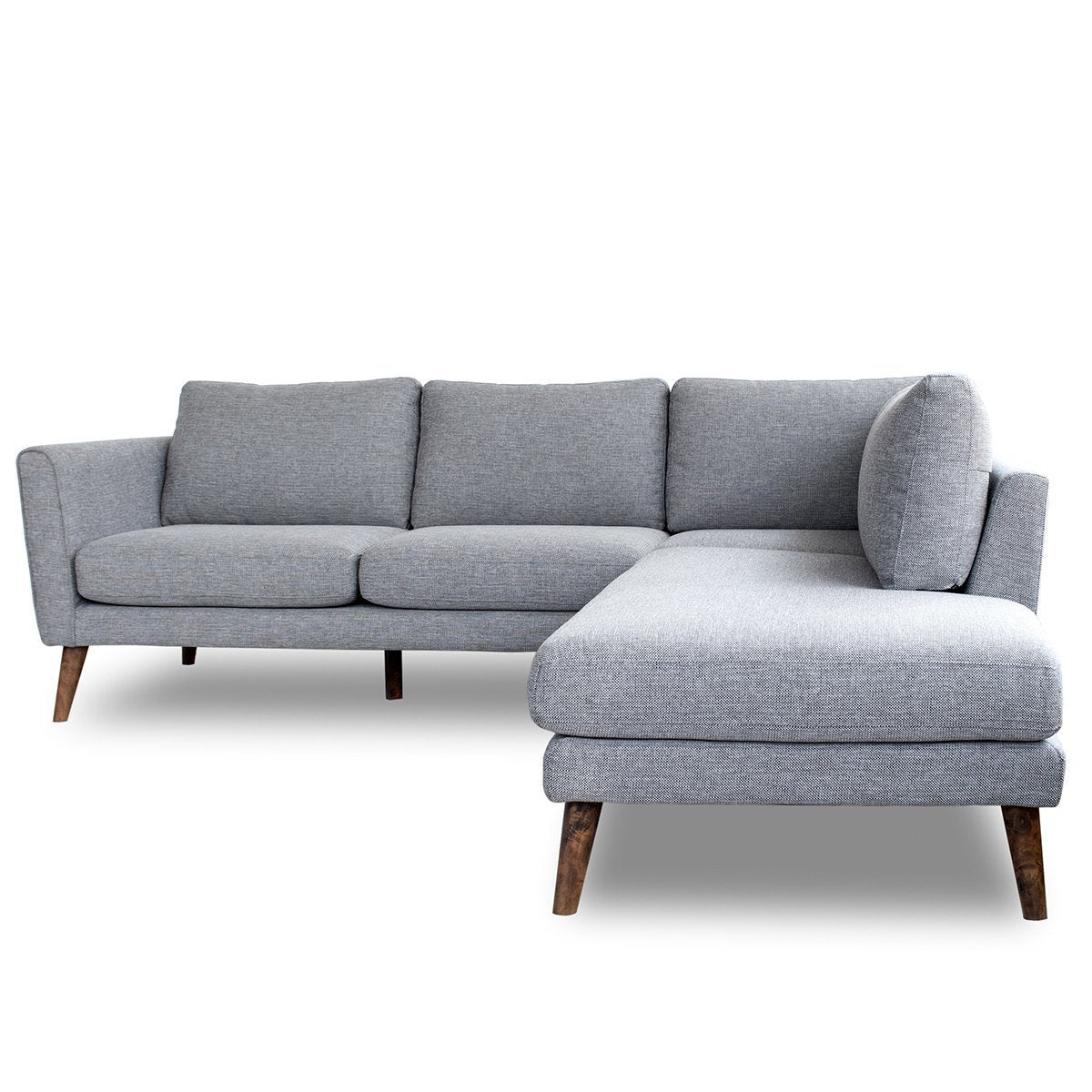Bexley Grey Sectional Sofa Right Facing Chaise - MidinMod