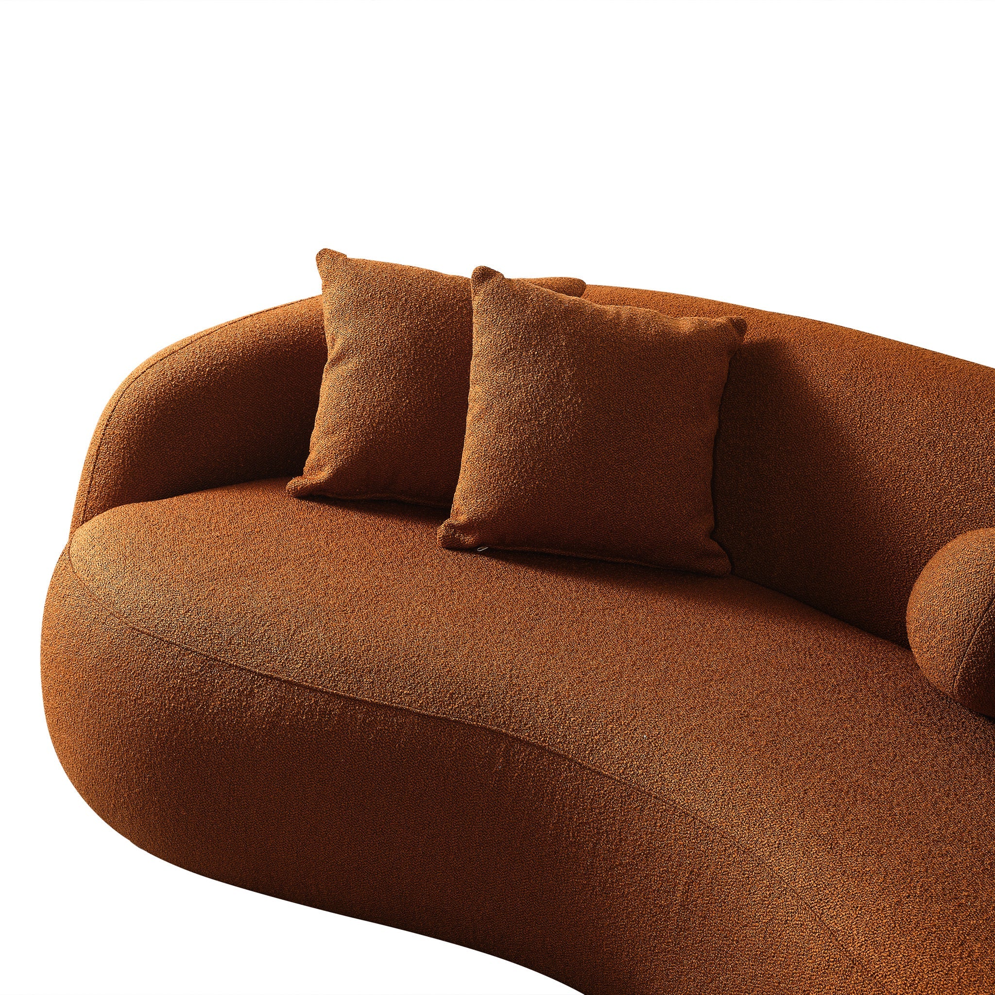 Blair Orange Boucle Japandi Sofa - MidinMod