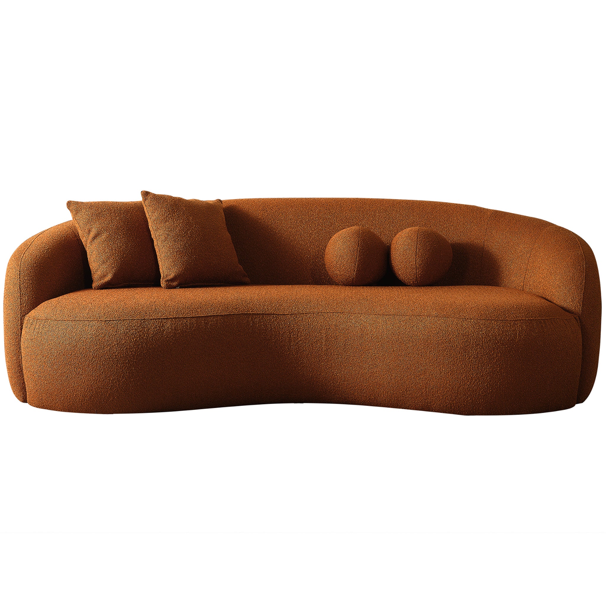 Blair Orange Boucle Japandi Sofa - MidinMod