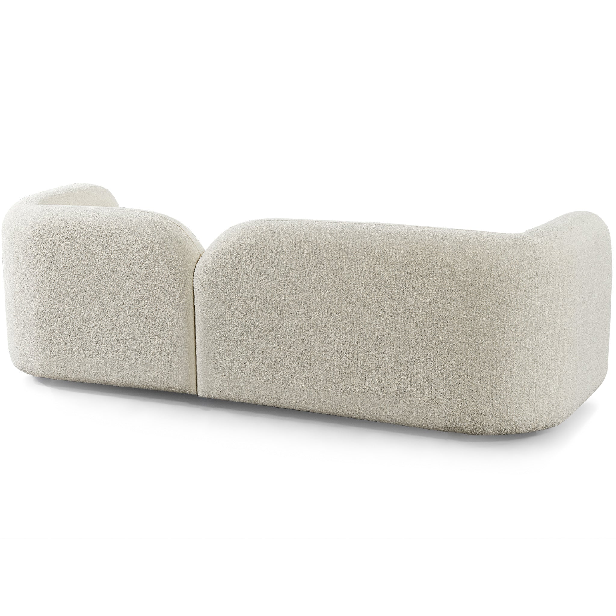 Bodrum Ivory Boucle Curved Sofa - MidinMod