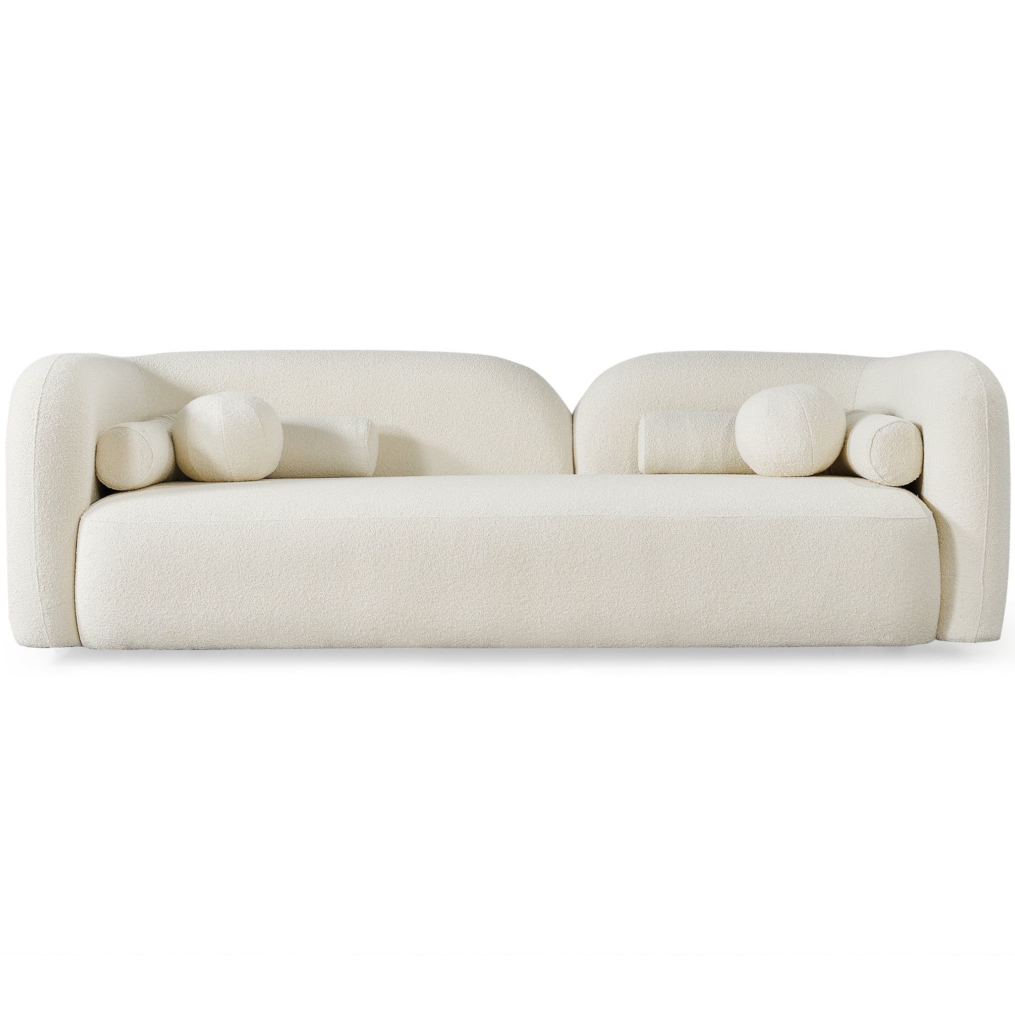 Bodrum Ivory Boucle Curved Sofa - MidinMod