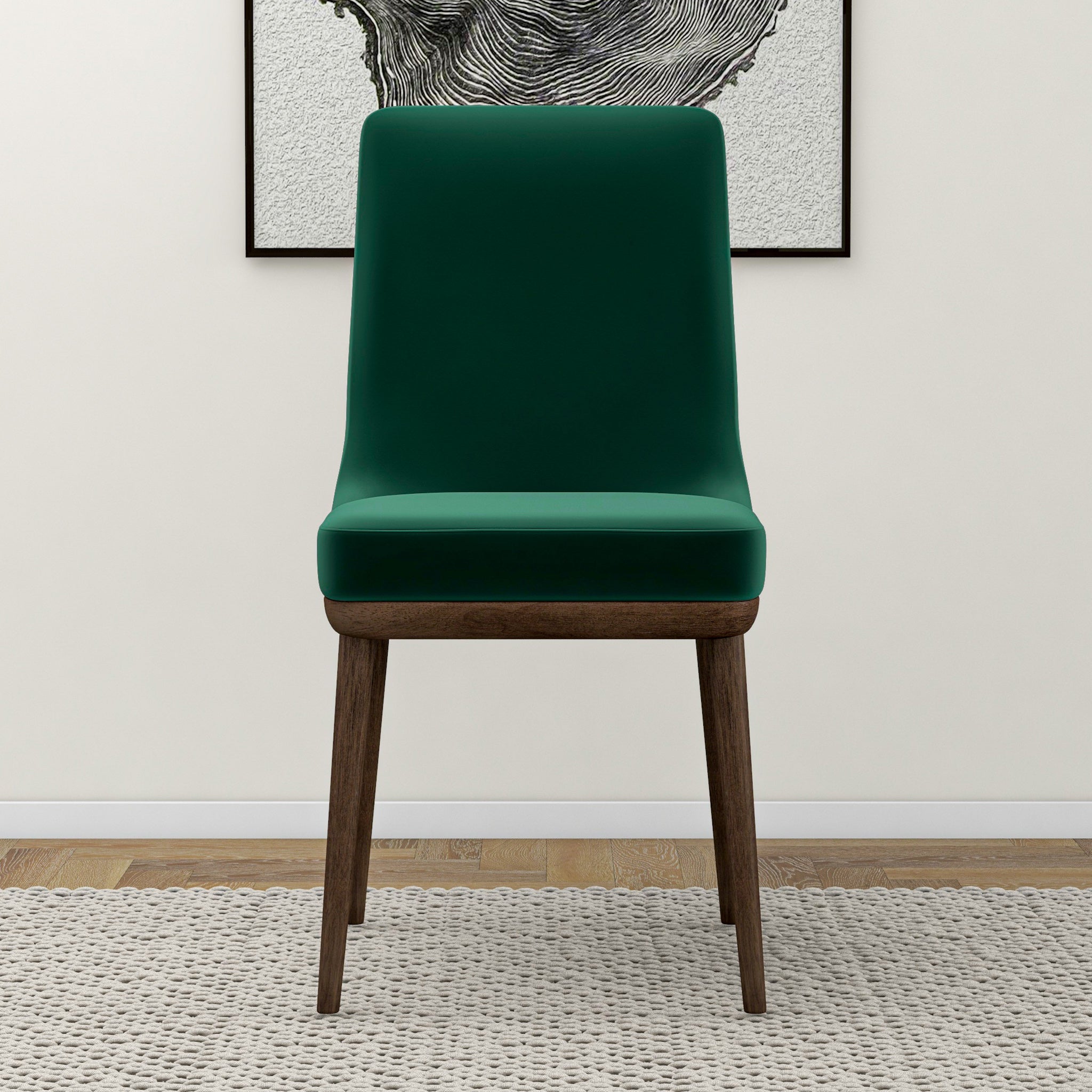 Brighton Dining Chair Emerald Green Velvet Set of 2 - MidinMod