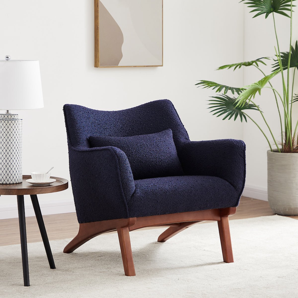 Casper Blue Boucle Lounge Chair - MidinMod