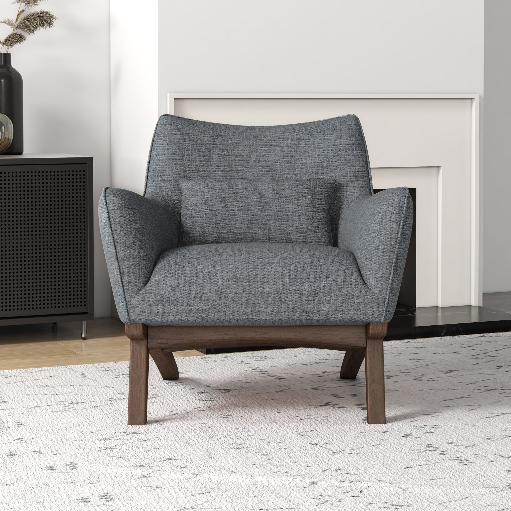 Casper Contemporary Linen Upholstered Lounge Chair - MidinMod