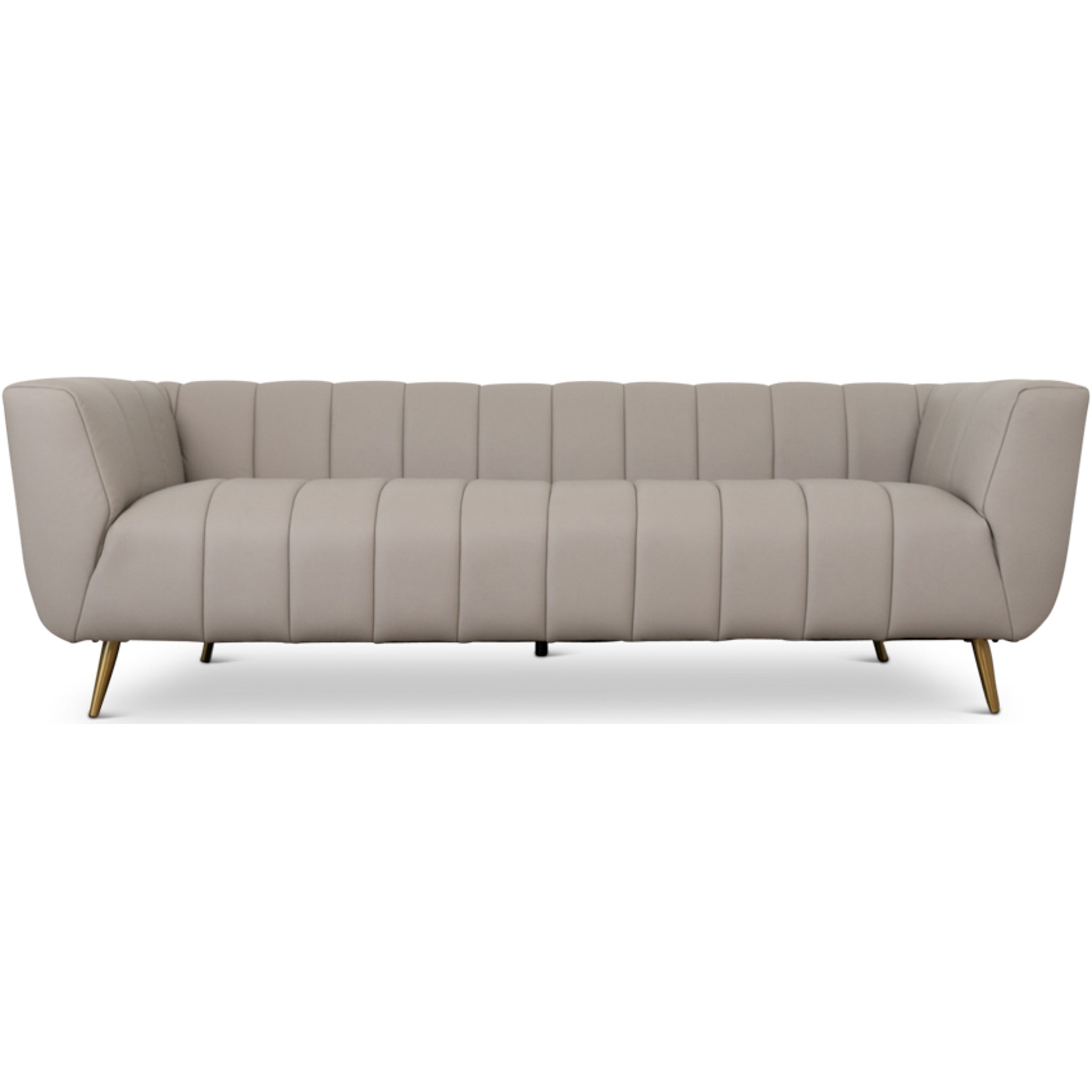 Clodine Grey Leather Sofa - MidinMod
