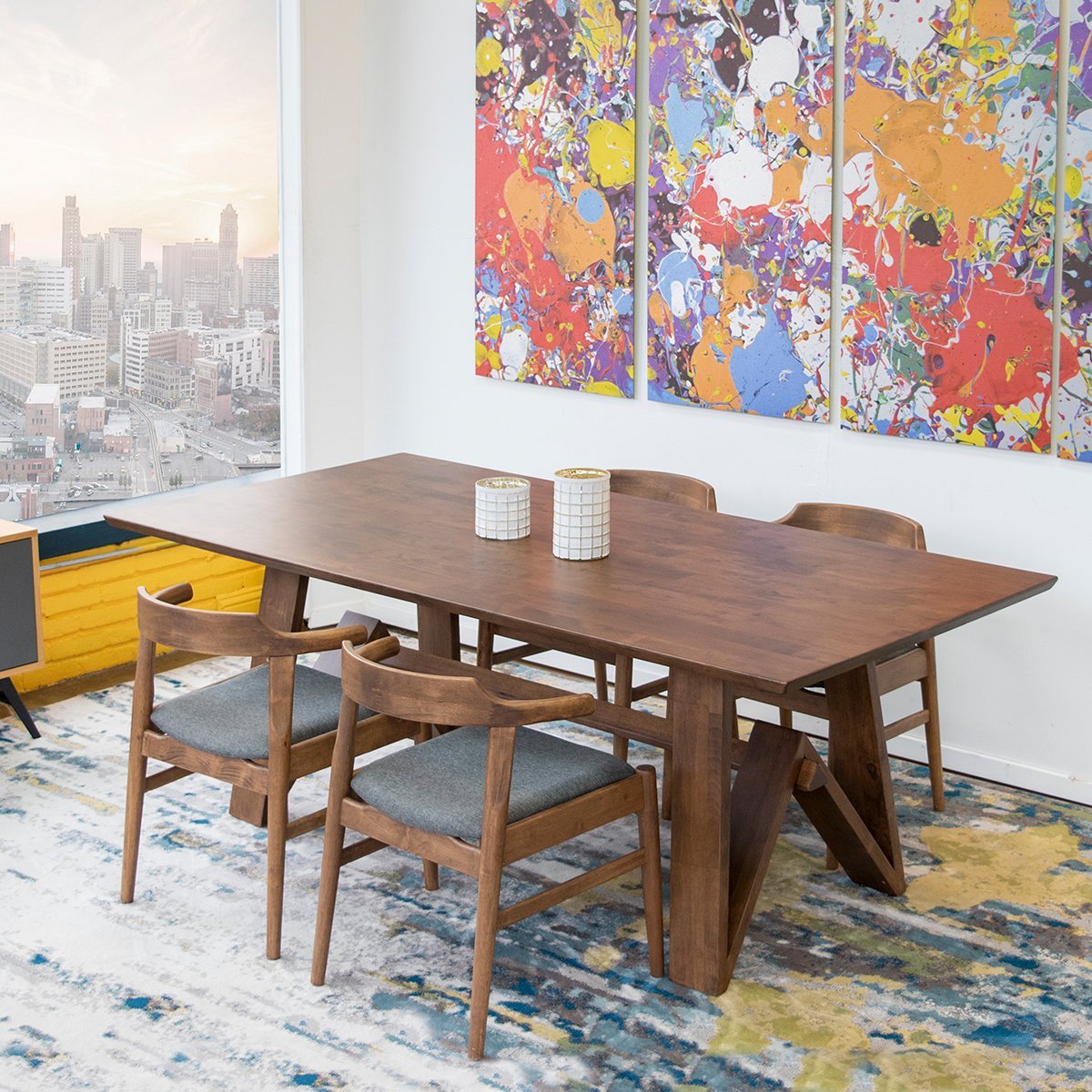 Denver Solid Wood Dining Table | Modern Large Dining Furniture | MidinMod