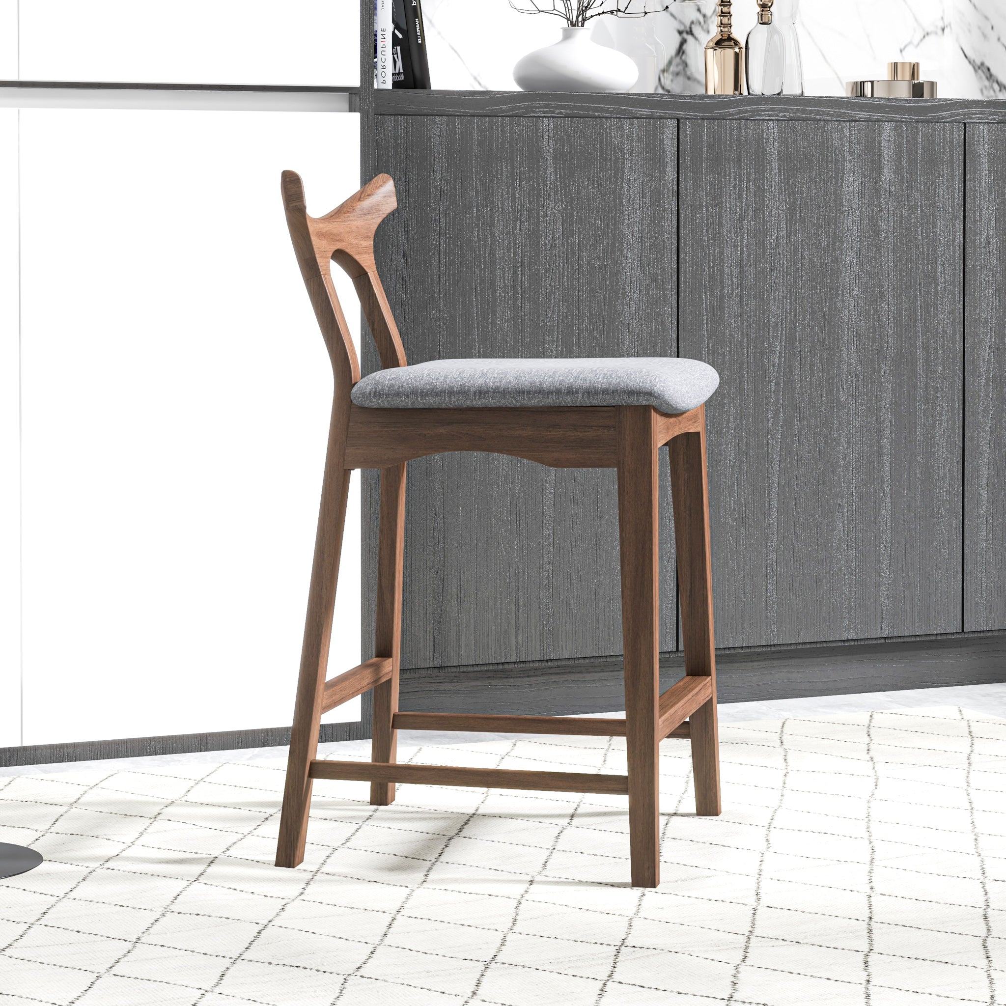 Dora Dark Gray 29" Bar Stool  | MidinMod | Houston TX | Best Furniture stores in Houston