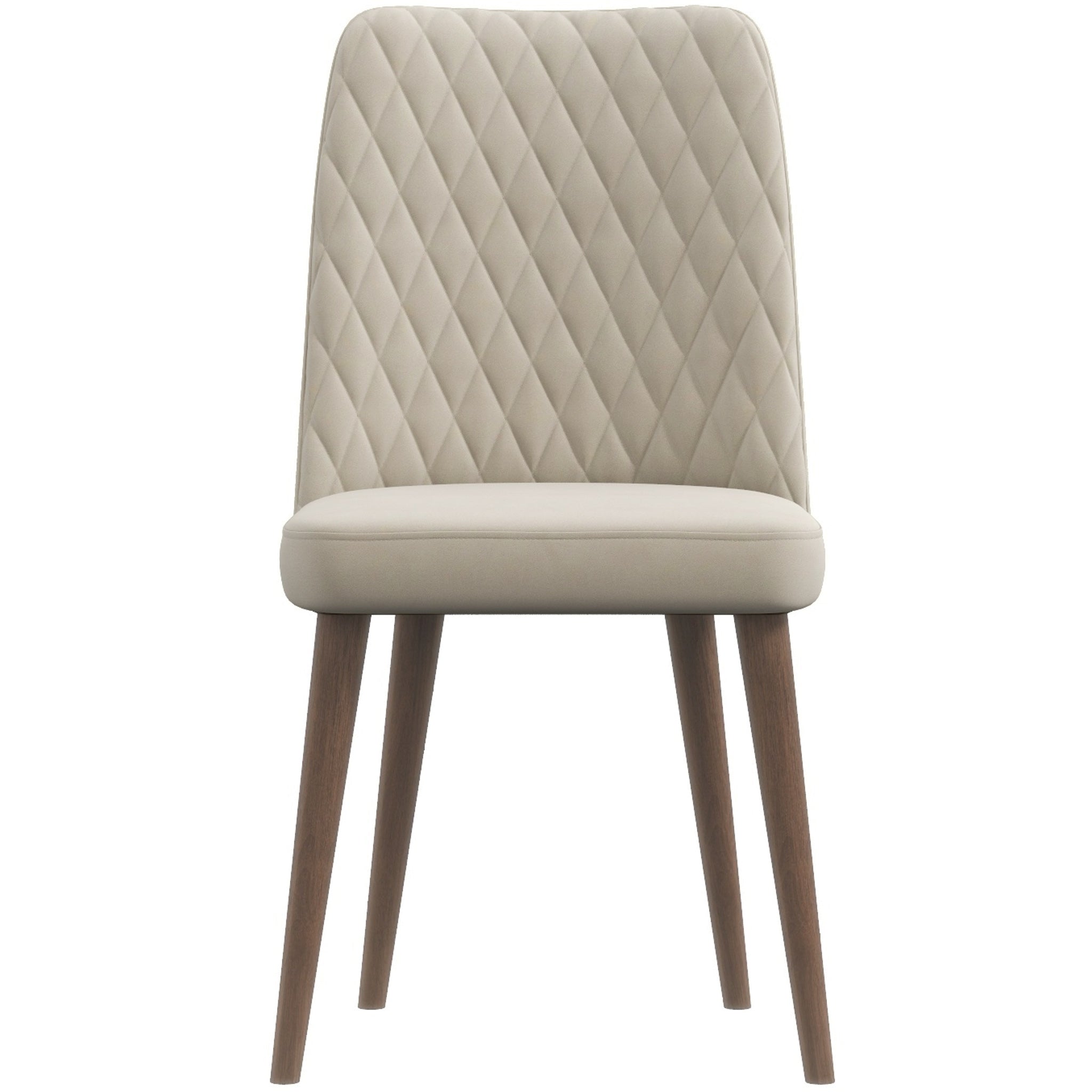 Evette Mid Century Modern Beige Dining Chair Set of 2 - MidinMod