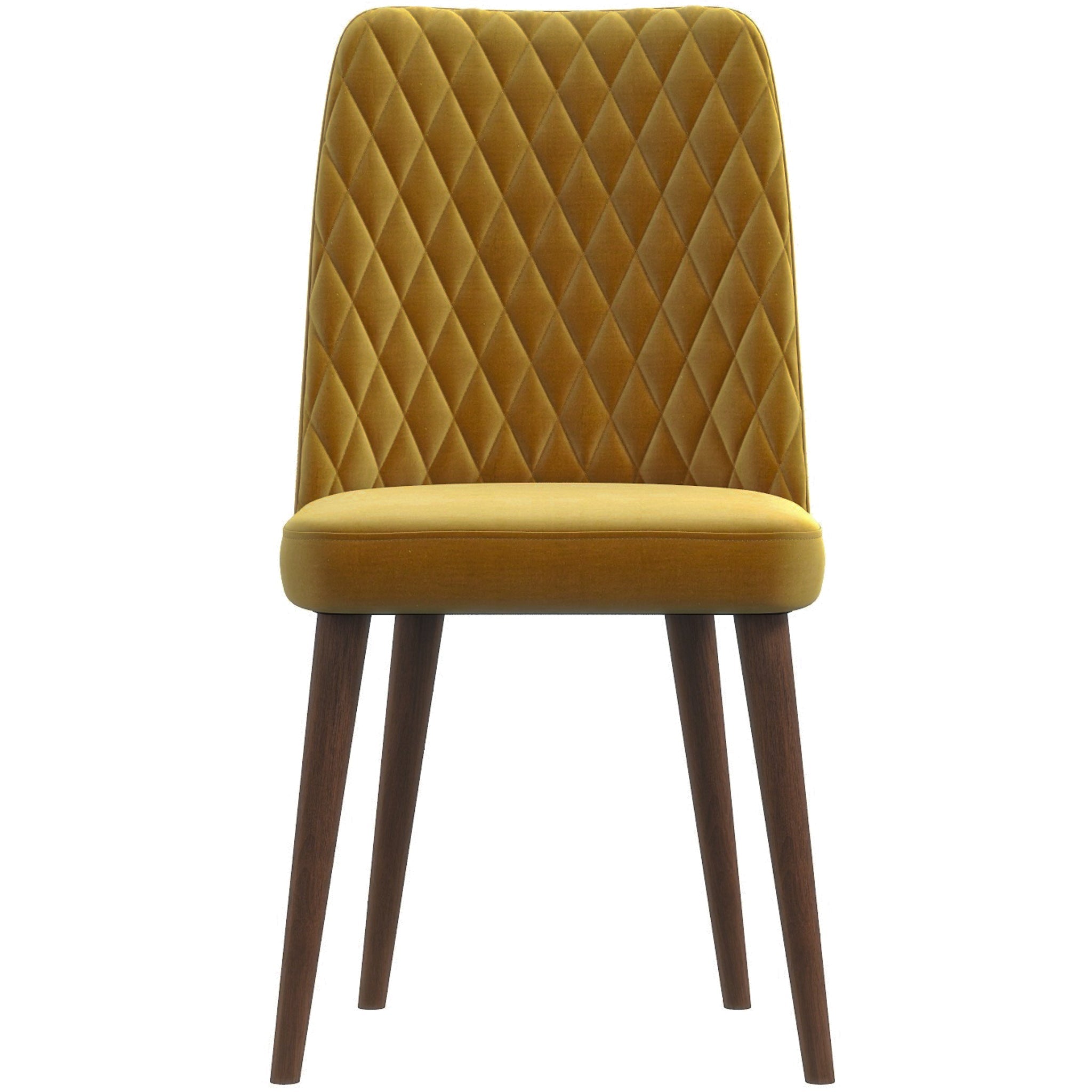 Evette Mid Century Modern Gold Dining Chair Set of 2 - MidinMod