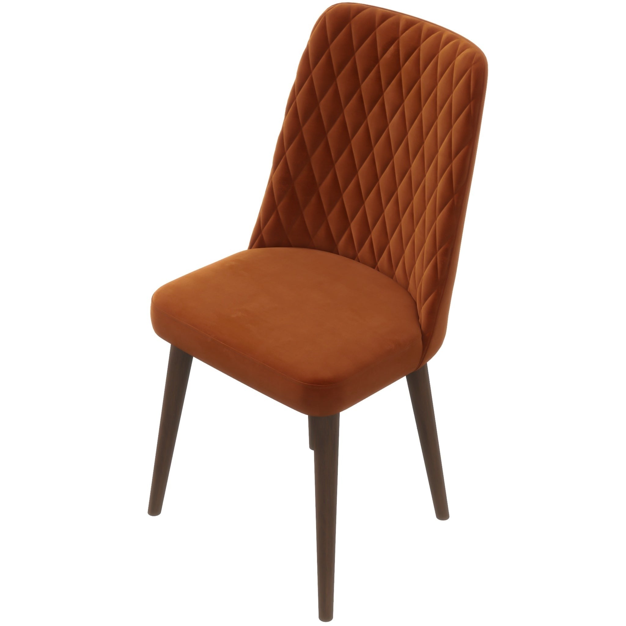 Evette Mid Century Modern Burnt Orange Dining Chair Set of 2 - MidinMod