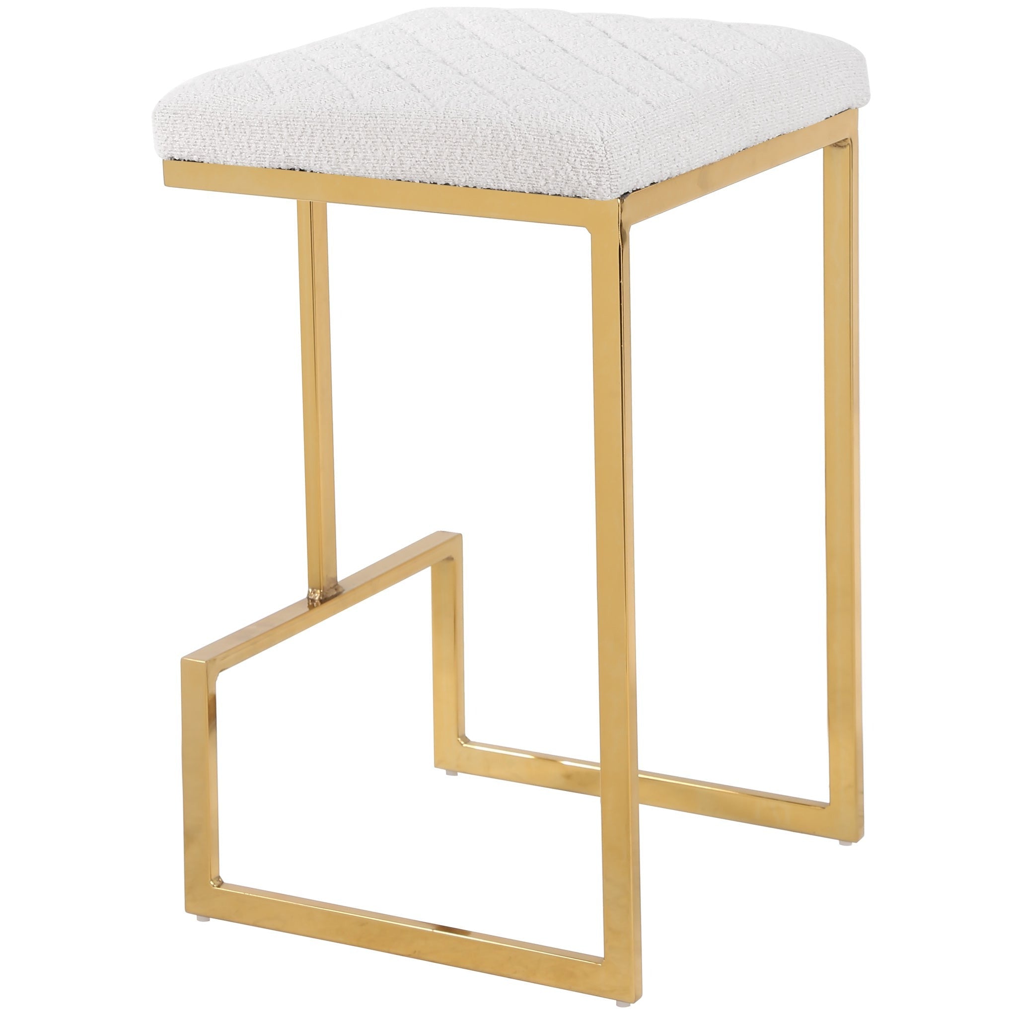 Felicia Beige Boucle Counter Stool - MidinMod