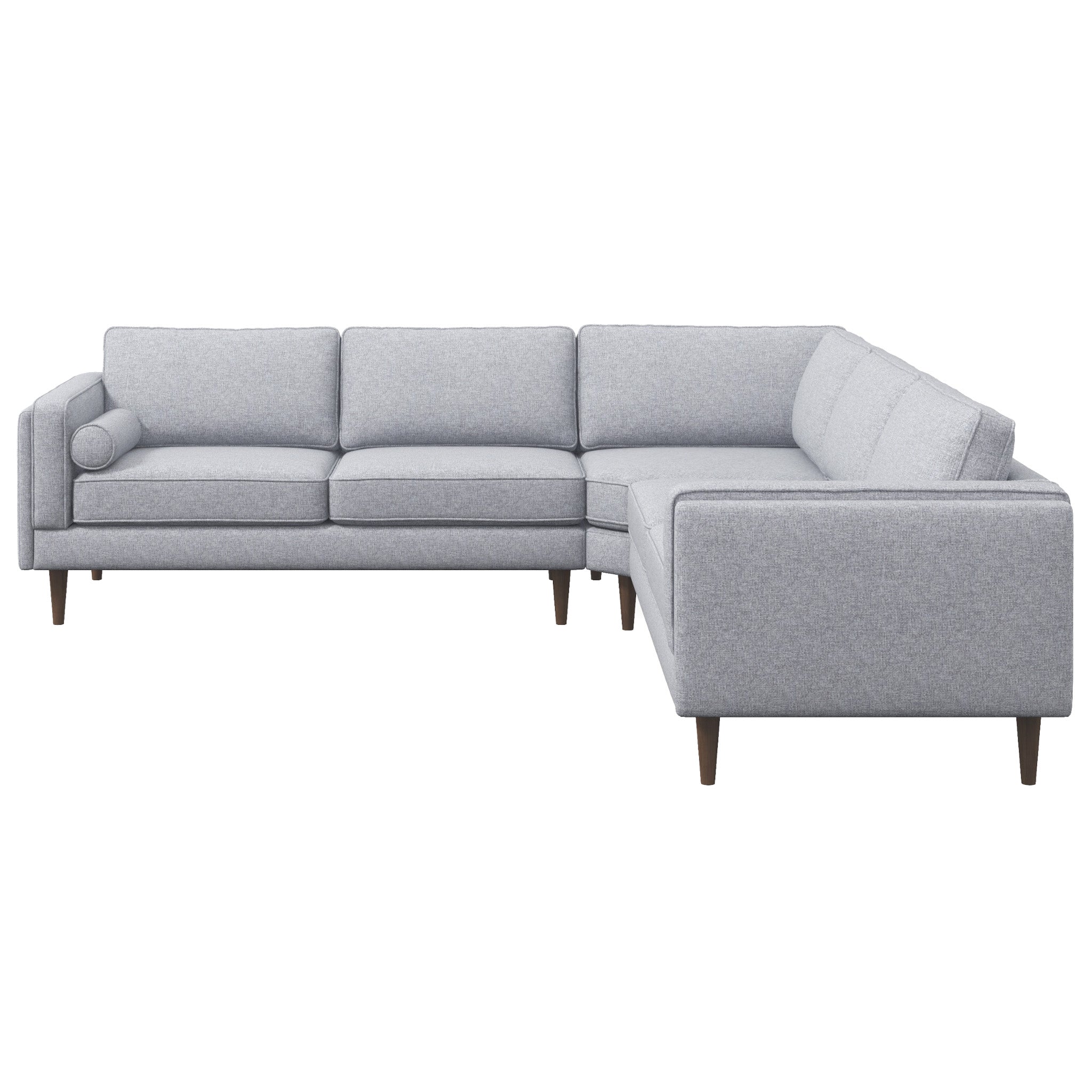 Fordham Light Gray Linen Symmetrical Corner Sofa - MidinMod