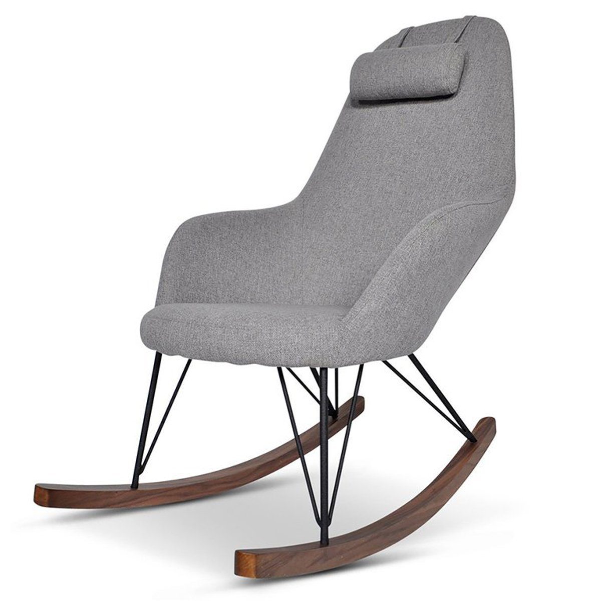 Ingrid Original Gray Linen Rocking Chair - MidinMod