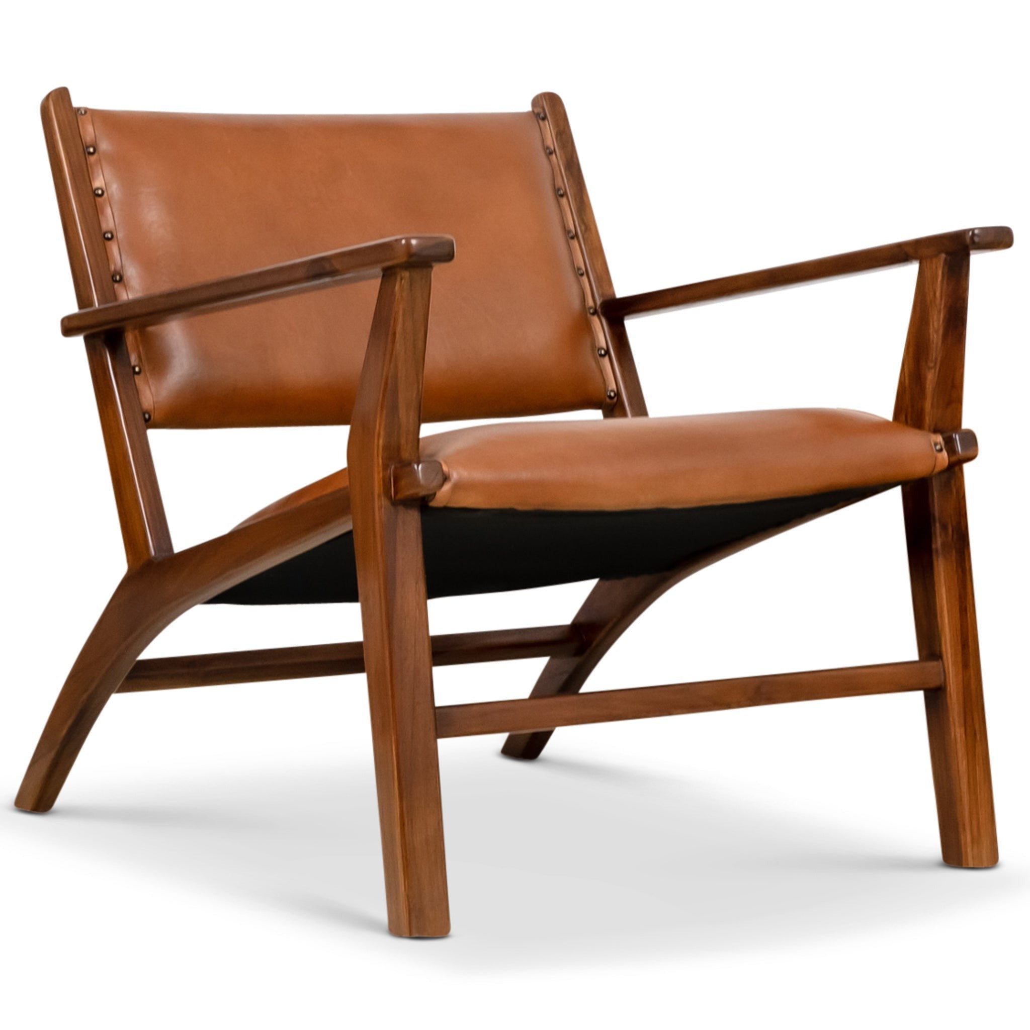 Malawi Tan Leather Arm Chair - MidinMod