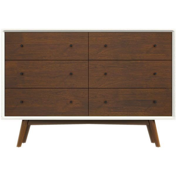 white and walnut dresser Noak White Walnut Dresser - 6 Drawer