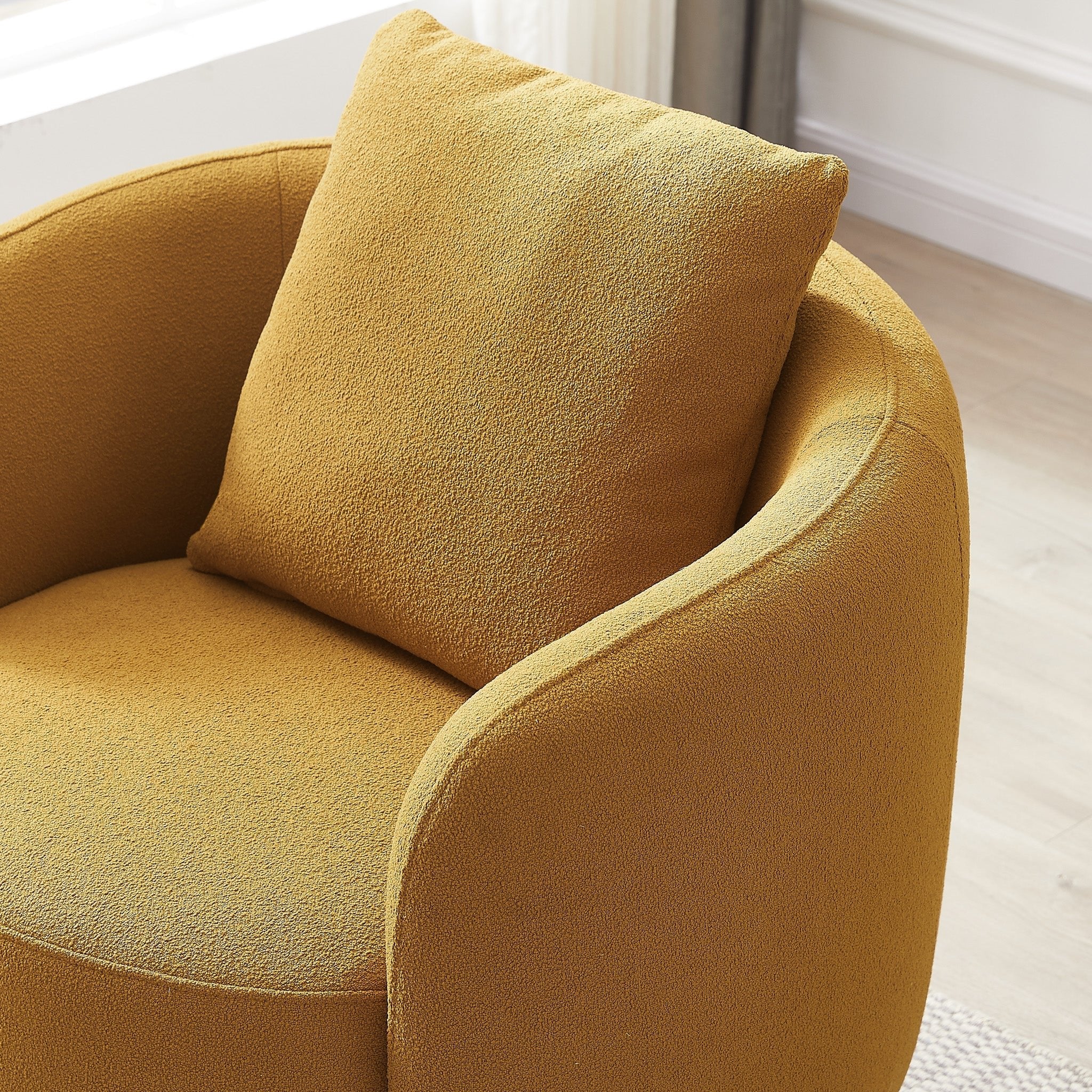 Perth Gold Boucle Lounge Chair - MidinMod