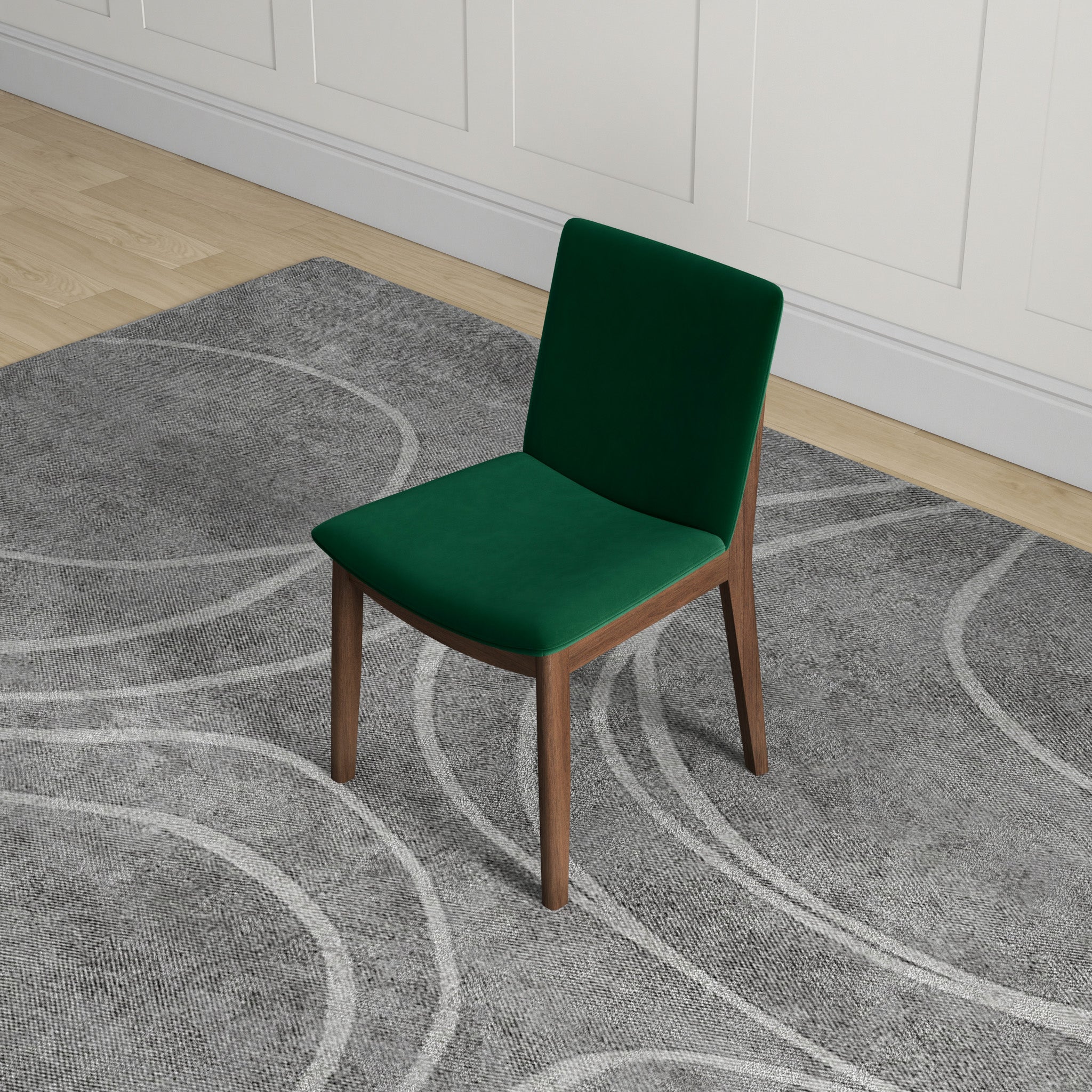 Virginia Mid-Century Modern Scandinavian Dining Chair with Velvet Upholstery - MidinMod