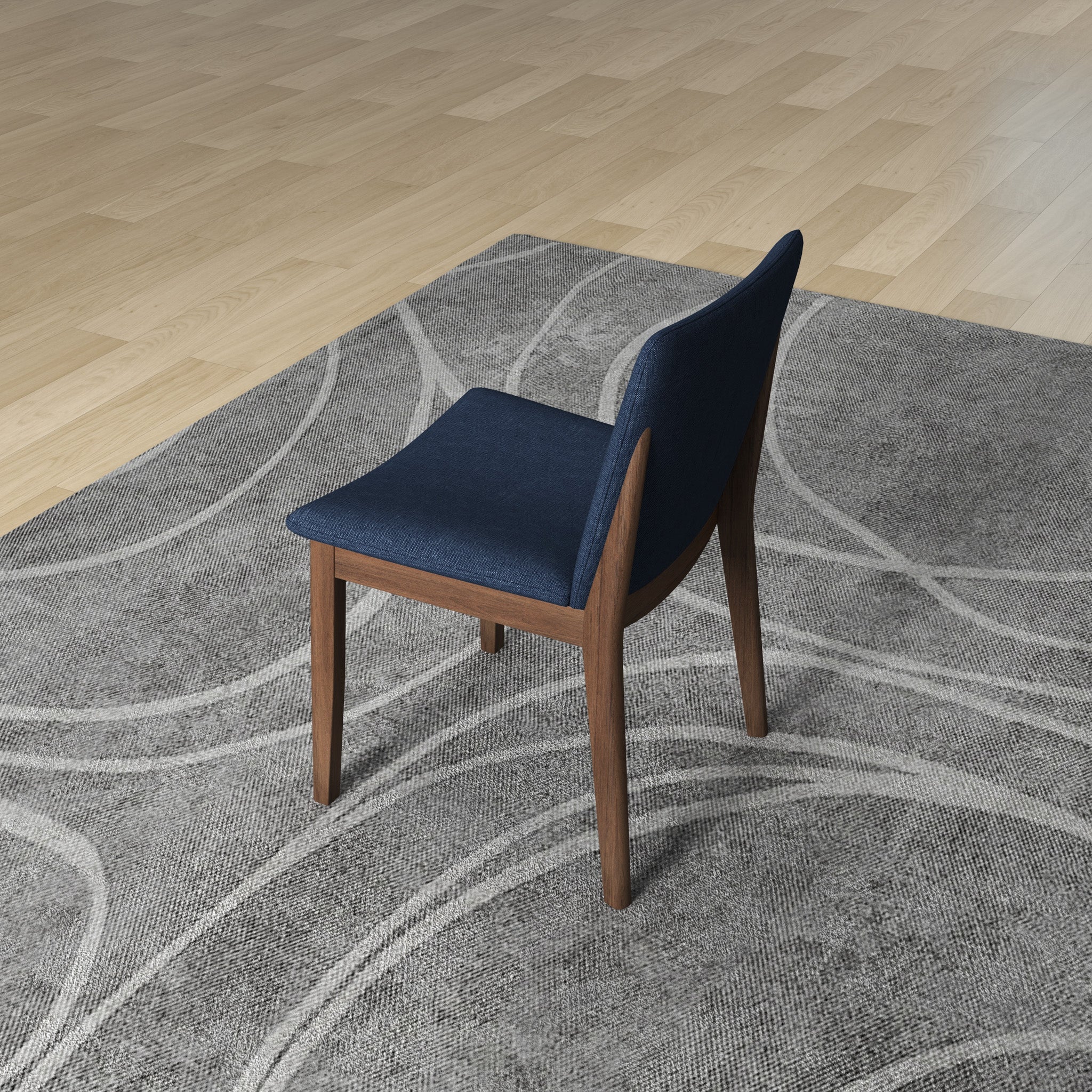 Virginia Mid-Century Modern Scandinavian Dining Chair with Fabric Upholstery - MidinMod